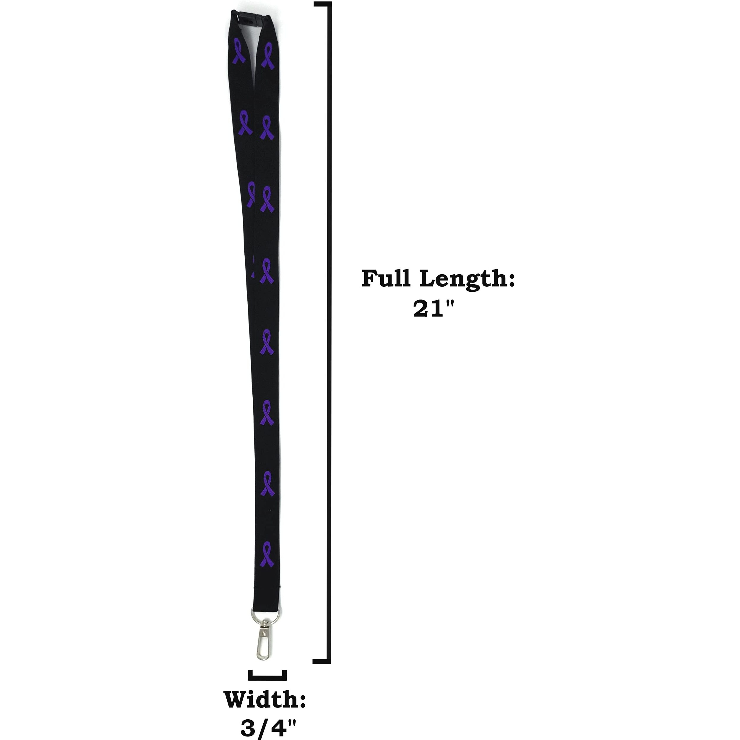 Vinylcation Purple Awareness Ribbon Lanyard For Supporting Alzheimer's  Fibromyalgia  Lupus  Epilepsy And Many More Great Causes Keychain And Id Holder For Keys Or Badge | Durable Woven Polyester