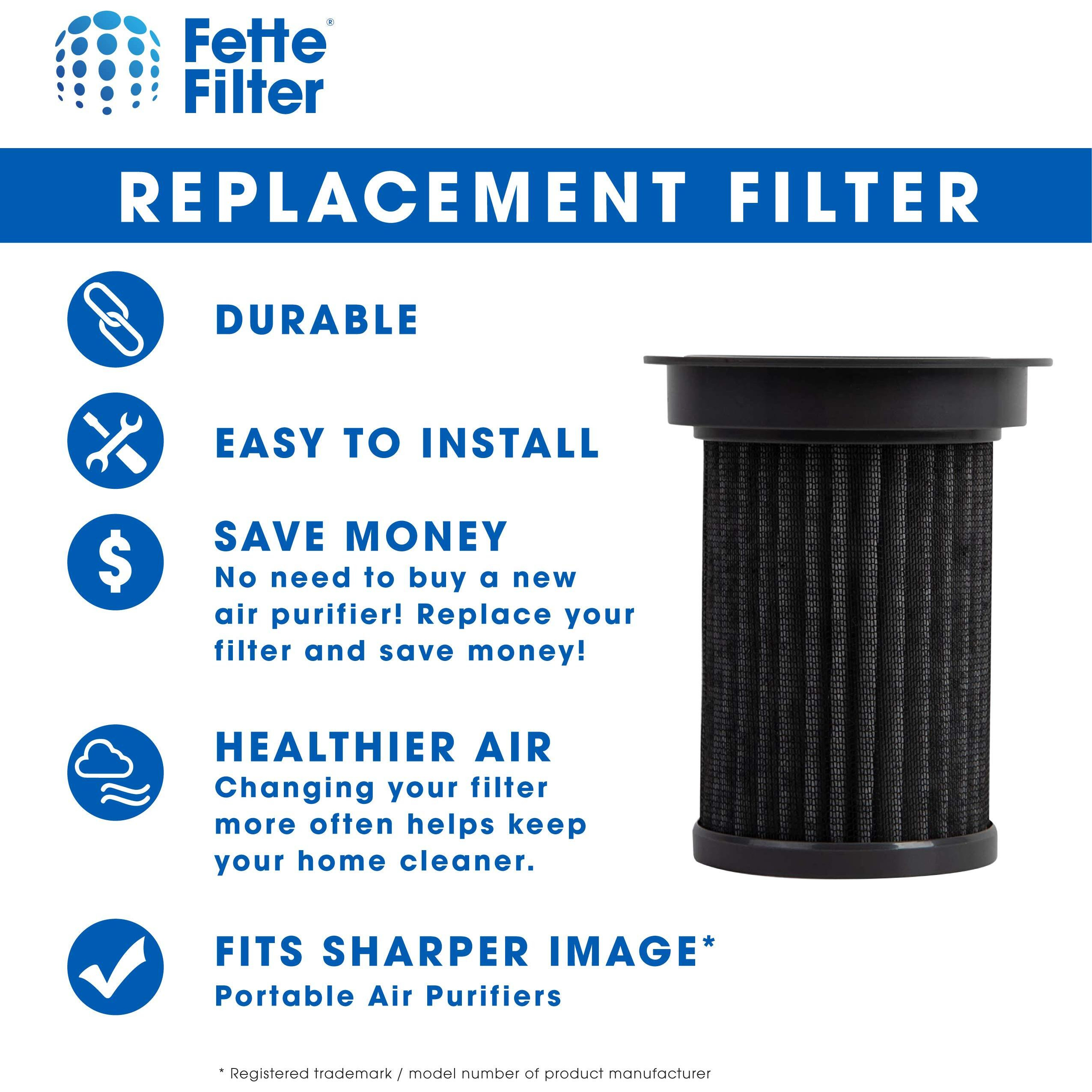 Fette Filter - True Hepa Filter Replacement Compatible With Sharper Image Usb Powered Portable Air Purifier (2 Qty)