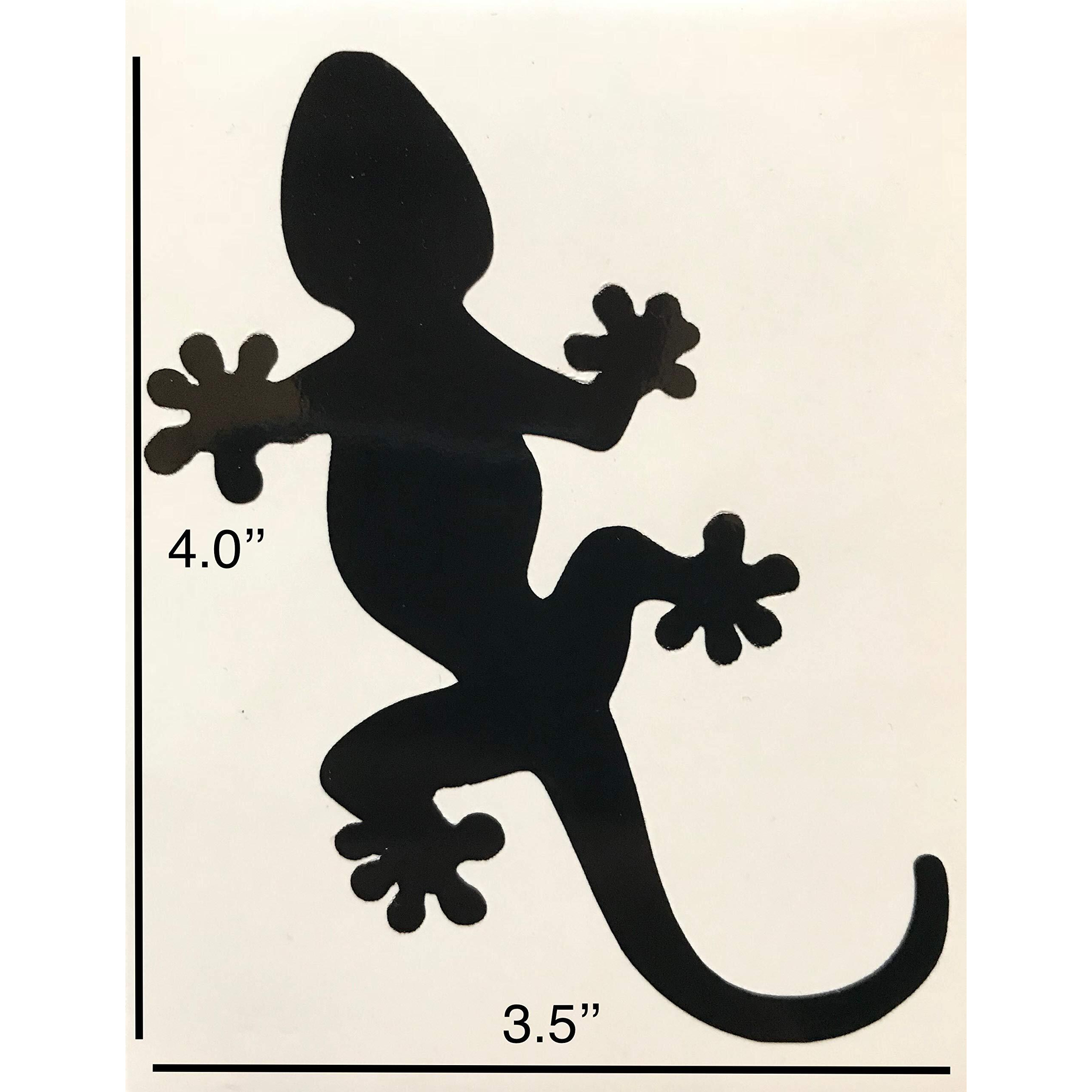 Retractable Screen Door Decals - 5 Per Package - Keep Children Safe - Alert Birds  Dogs  Kids - Warn  Protect  Window Safety - Geckos (Black)
