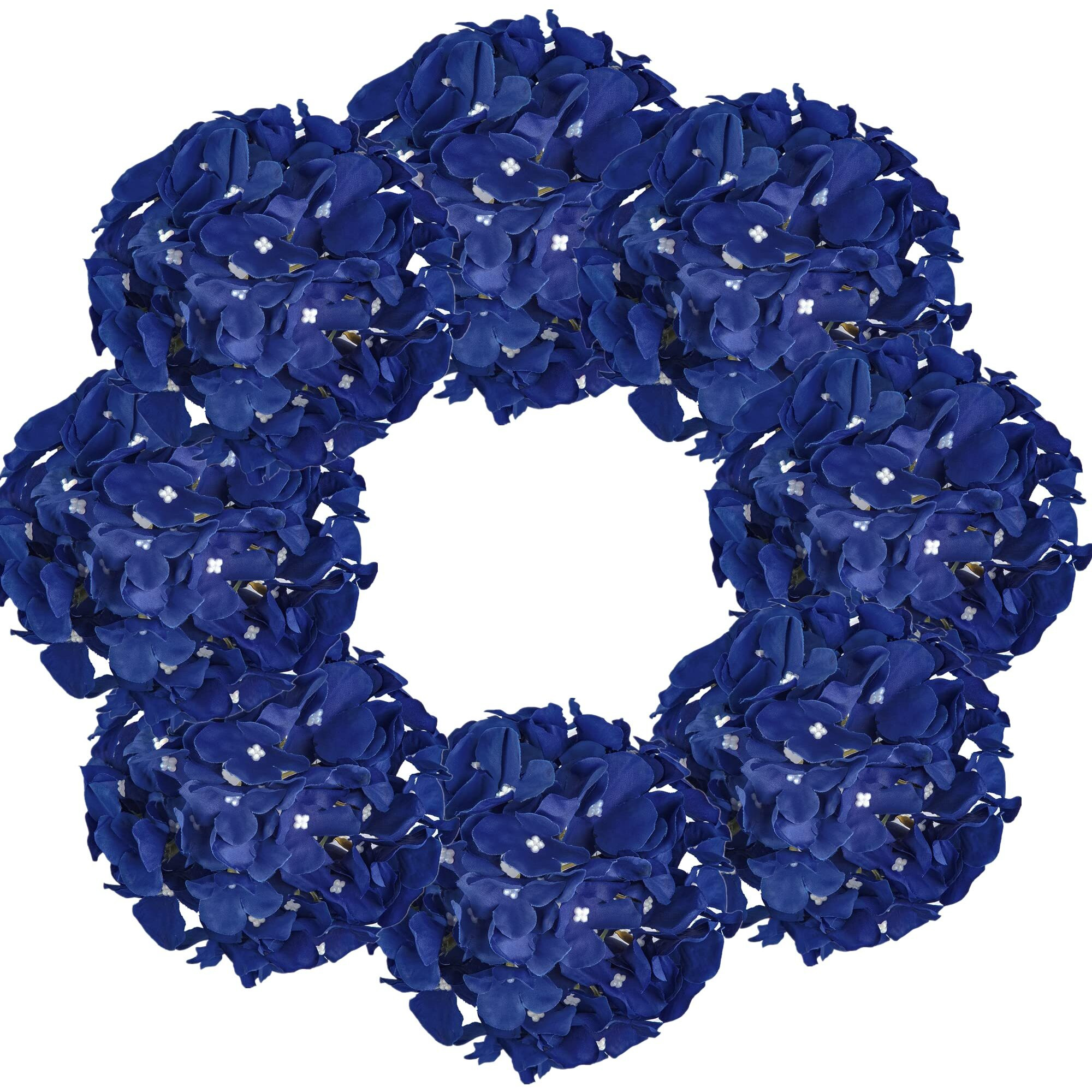 Paoripets 10Pcs Hydrangea Silk Flowers Heads With Stems Artificial Hydrangea Flowers For Wedding Home Party Baby Shower Decor (Royal Blue)