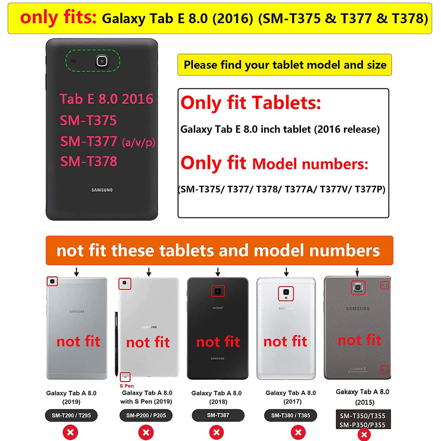 Uucovers T377 Tablet Case For Samsung Galaxy Tab E 8.0 Inch 2016 Model (Sm-T377A/T377V/T377P/T375/T378) Pu Leather Folio Stand Wallet Soft Tpu Back Shockproof Cover With Card Pocket  Pear Flower Blue