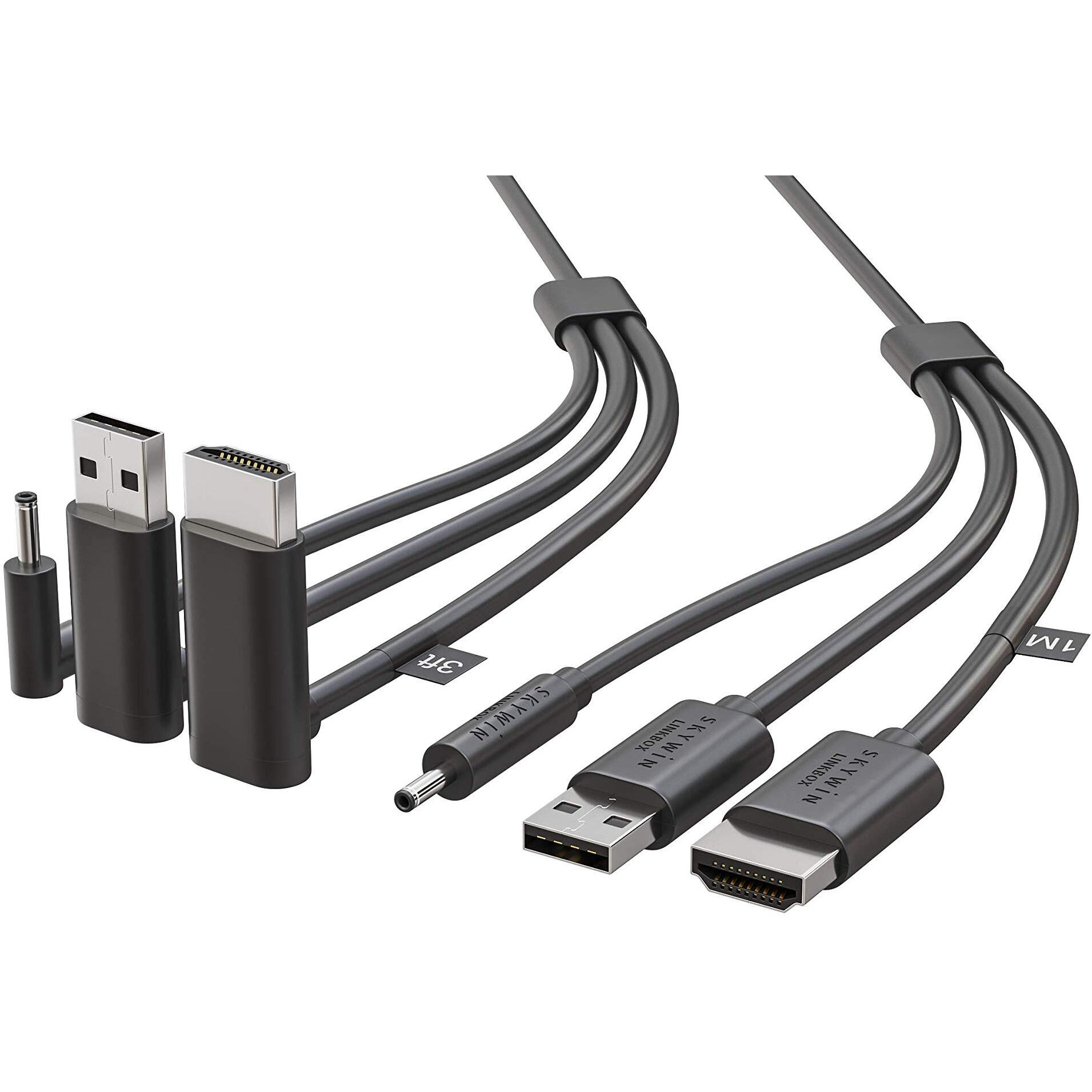 Skywin- 3-In-1 Vr Backpack Cable  Compatible With Hp Z Vr Backpack And Htc Vive - 1Meter Cable For Linkbox And Headset Connection (3.2 Feet  Black)
