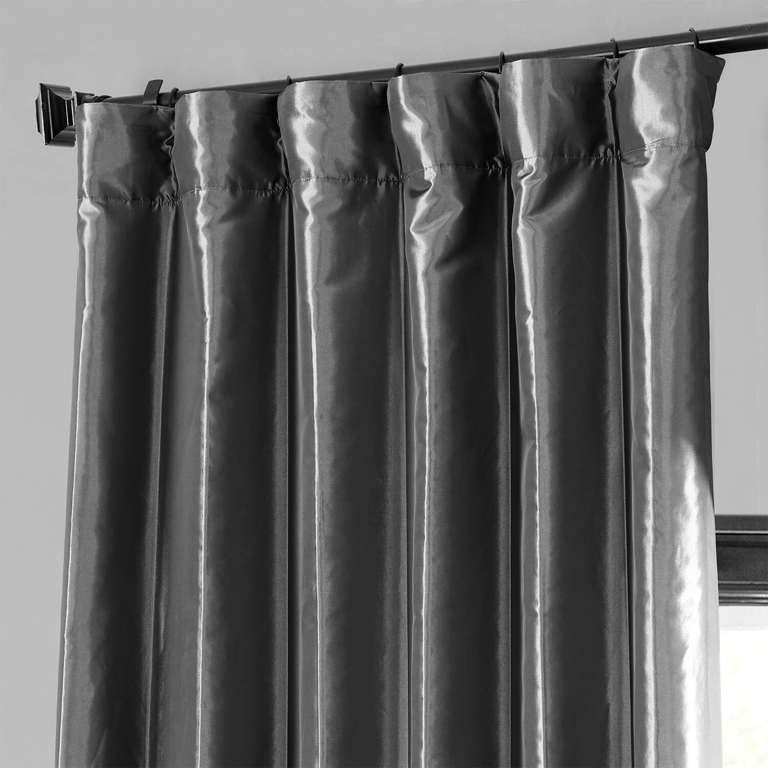 Hpd Half Price Drapes Blackout Curtains For Bedroom & Living Room - Faux Silk Taffeta Blackout Curtain 50 X 108 (1 Panel)  Ptch-Bo005-108  Graphite