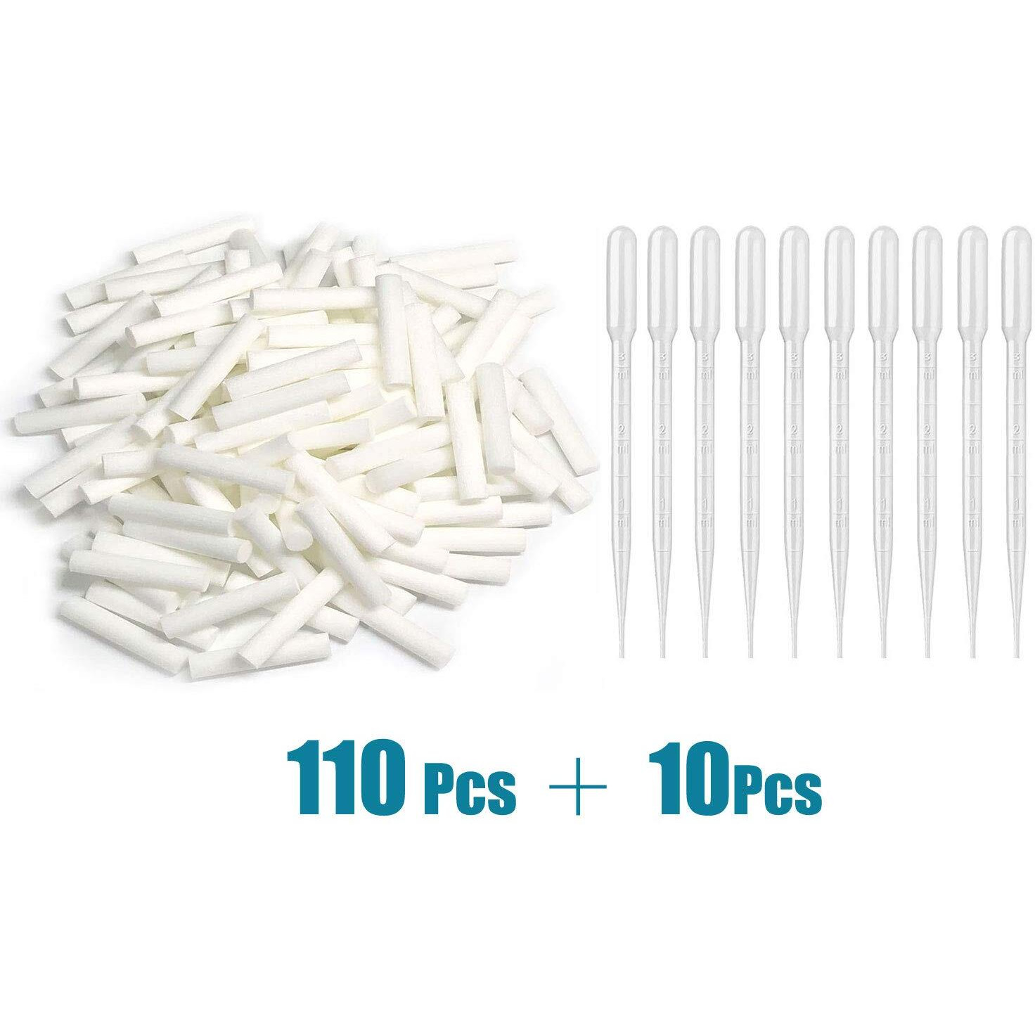 Zison 110 Pack Wick Essential Oil Inhaler Replacement Kit  4 Cm (1 5/8 Inch) Blank Nasal Sticks Or Essential Oil Inhalers.