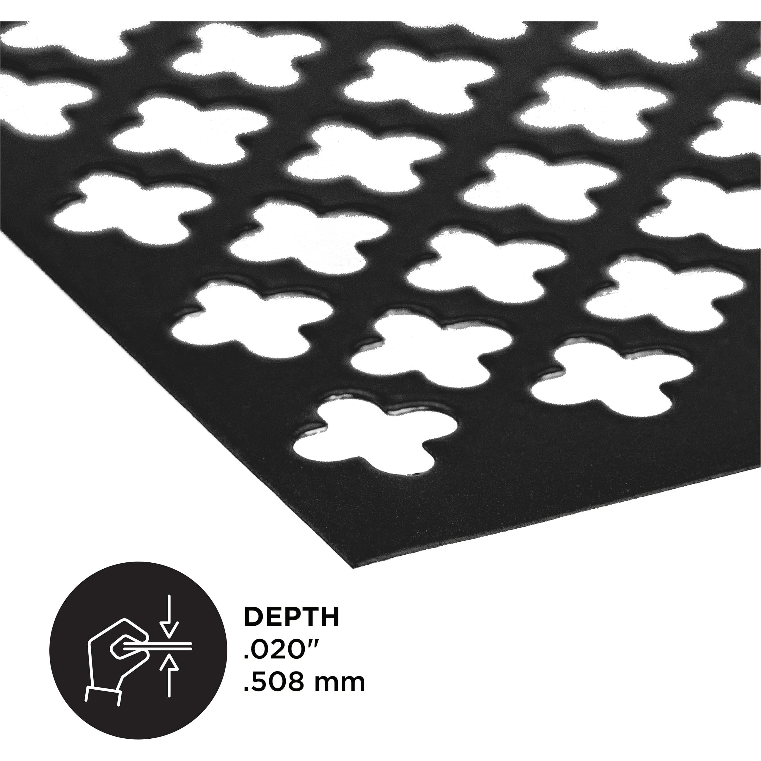 M-D Building Products 56018 12 In. X 24 In. X .020 In. Black Aluminum Sheet Cloverleaf