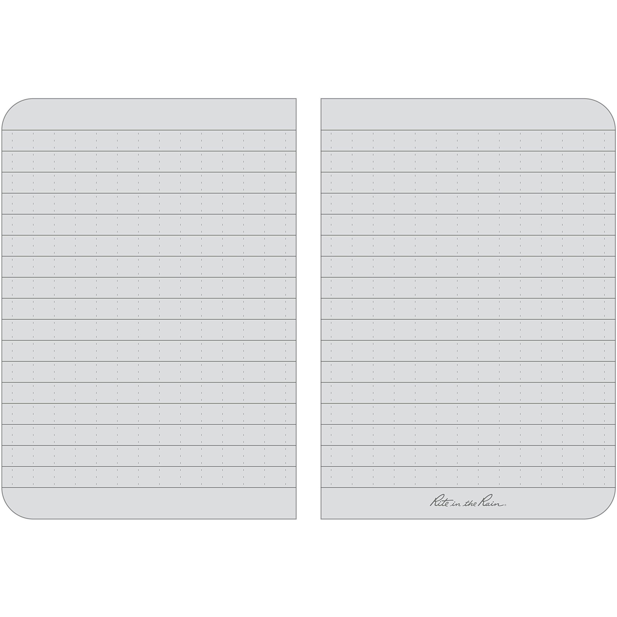 J.L. Darling Rite In The Rain Weatherproof Soft Cover Pocket Notebook  3.5"" X 5""  Black Cover  Universal Pattern (No. 754)  5 X 3.5 X 0.25