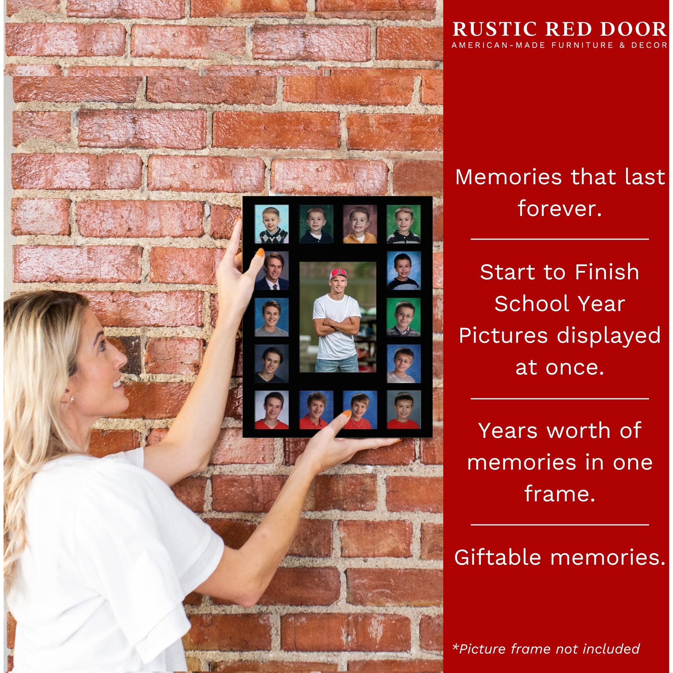 Rrd Class Of 2035 Photo Mat (11  X 14 ) - Photo Collage Picture Frames Mat For School Pictures - School Picture Frame Pre-K To 12 Mat - No Frame Black Photo Mat From Pre-K To Graduation