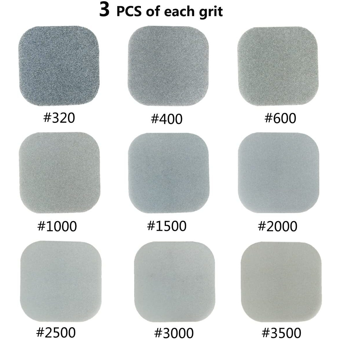 27 Pcs Sanding Sponge Soft Touch Sanding Pads Sand Paper  Mesh Sanding Polishing Pads For Craft Polishing Repairing  2"" X 2"" Sanding Blocks  9 Kinds Grit From 320 To 3500