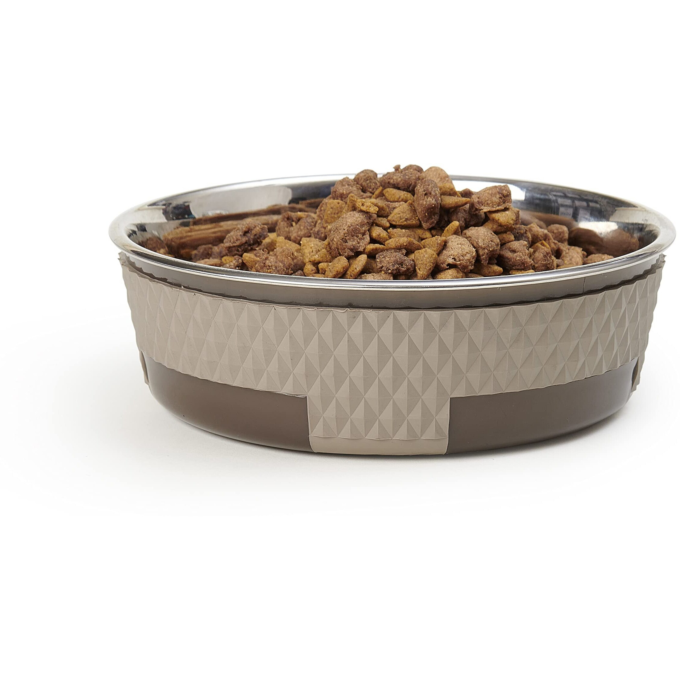 Petrageous 16017 Kona Stainless Steel Non-Slip Dishwasher-Safe Bowl 6.5-Cup 8.5-Inch Diameter 2.75-Inch Tall For Large And Extra Large Dogs And Cats  Brown