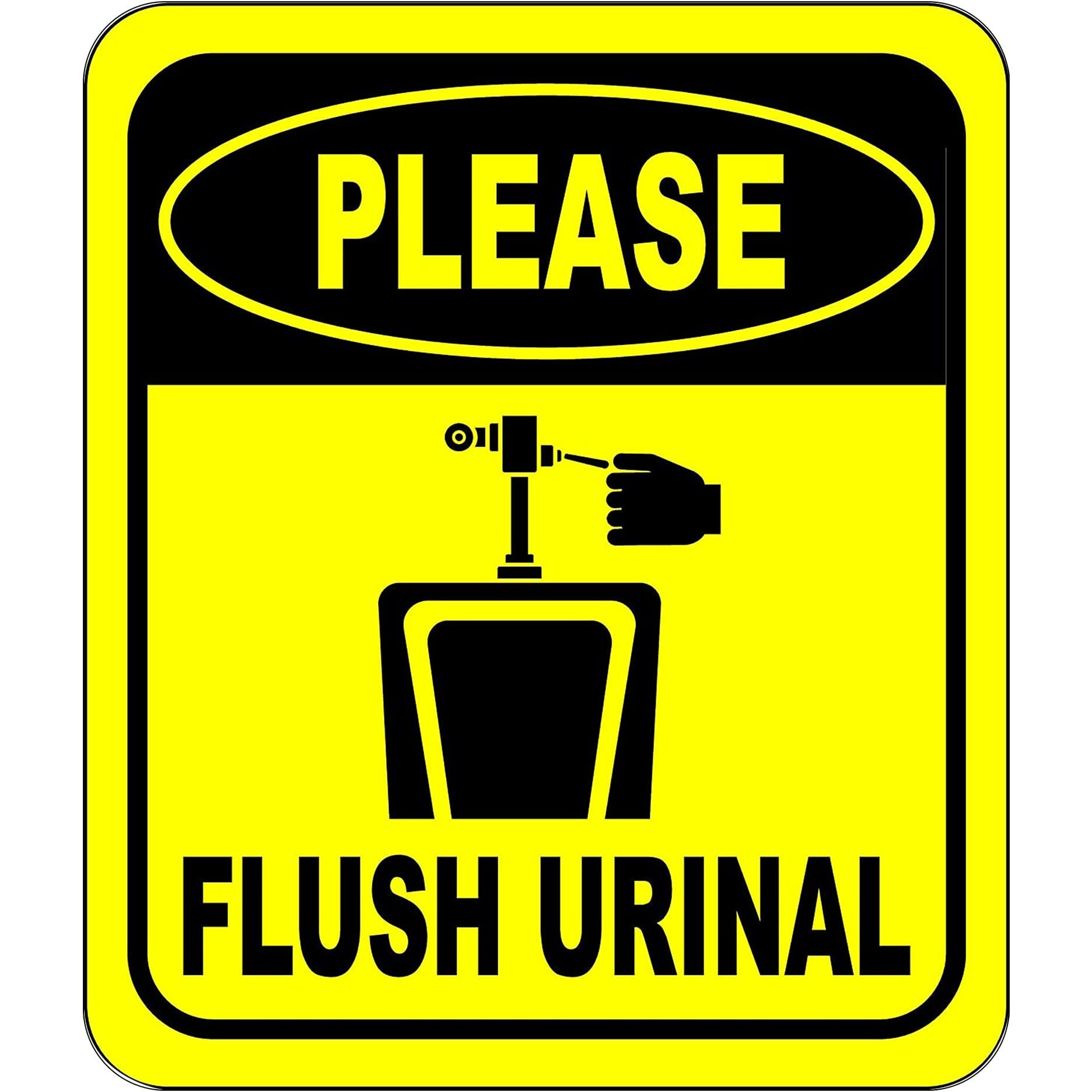 Please Flush Urinal Funny Toilet Bathroom Aluminum Composite Sign - Office Decor - Bathroom Decor - Funny Bathroom Signs - Door Restroom Decor - Restroom Sign - Bathroom Signs Decor Funny - 8.5 "" X 10 ""
