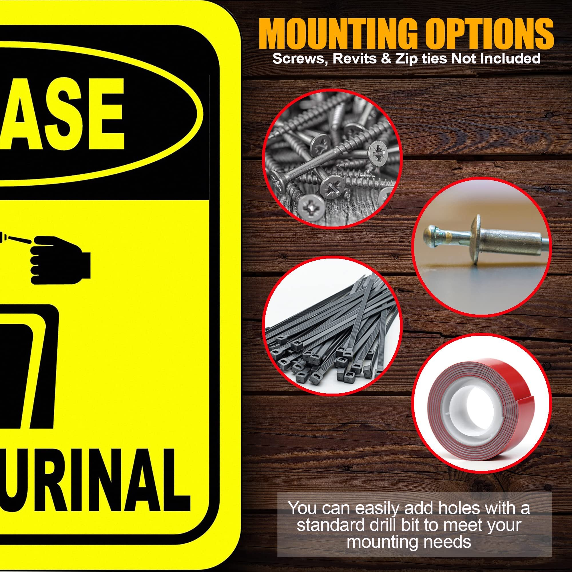 Please Flush Urinal Funny Toilet Bathroom Aluminum Composite Sign - Office Decor - Bathroom Decor - Funny Bathroom Signs - Door Restroom Decor - Restroom Sign - Bathroom Signs Decor Funny - 8.5 "" X 10 ""