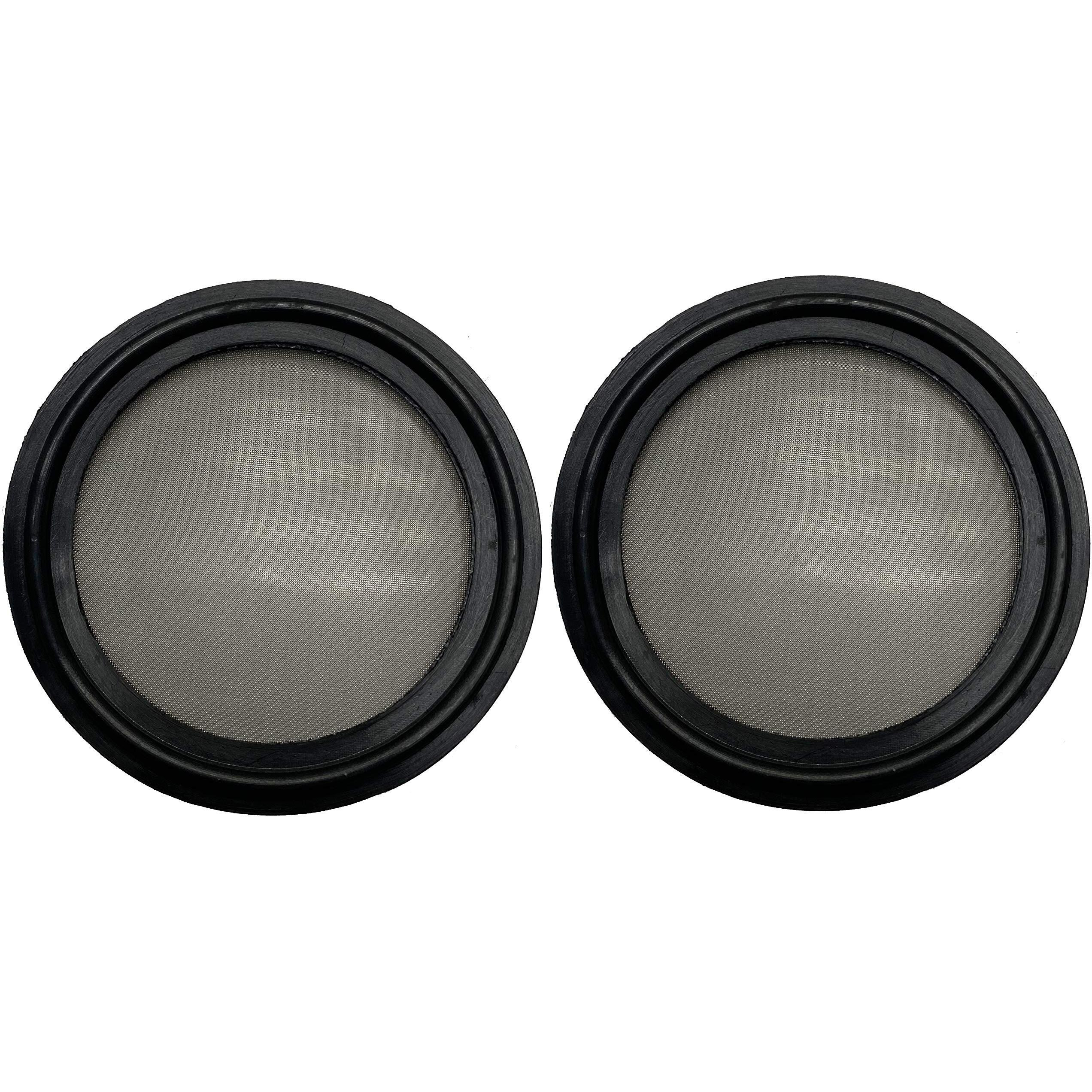 Dr.Component 2"" Sanitary Tri-Clamp Gaskets (Pack Of 2)  Bonded Type Screen (100 Mesh/ 149 M) Gaskets  Black Buna-N (Nbr)
