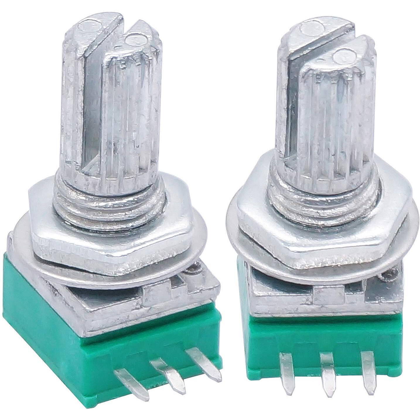 Twtade 10Pcs Single Linear Rotary Seal Amplifier Potentiometers Type 10K Ohm Knurled Shaft 3Pin Rk097N-3-10K