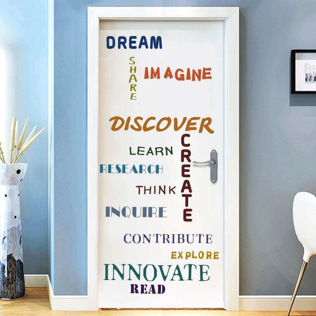 Toarti Classroom Wall Decal Colorful Words Wall Stickers  Creative Wall Art Share Discover Dream Imagine Vinyl Sticker For Kids Classroom Playroom Decor