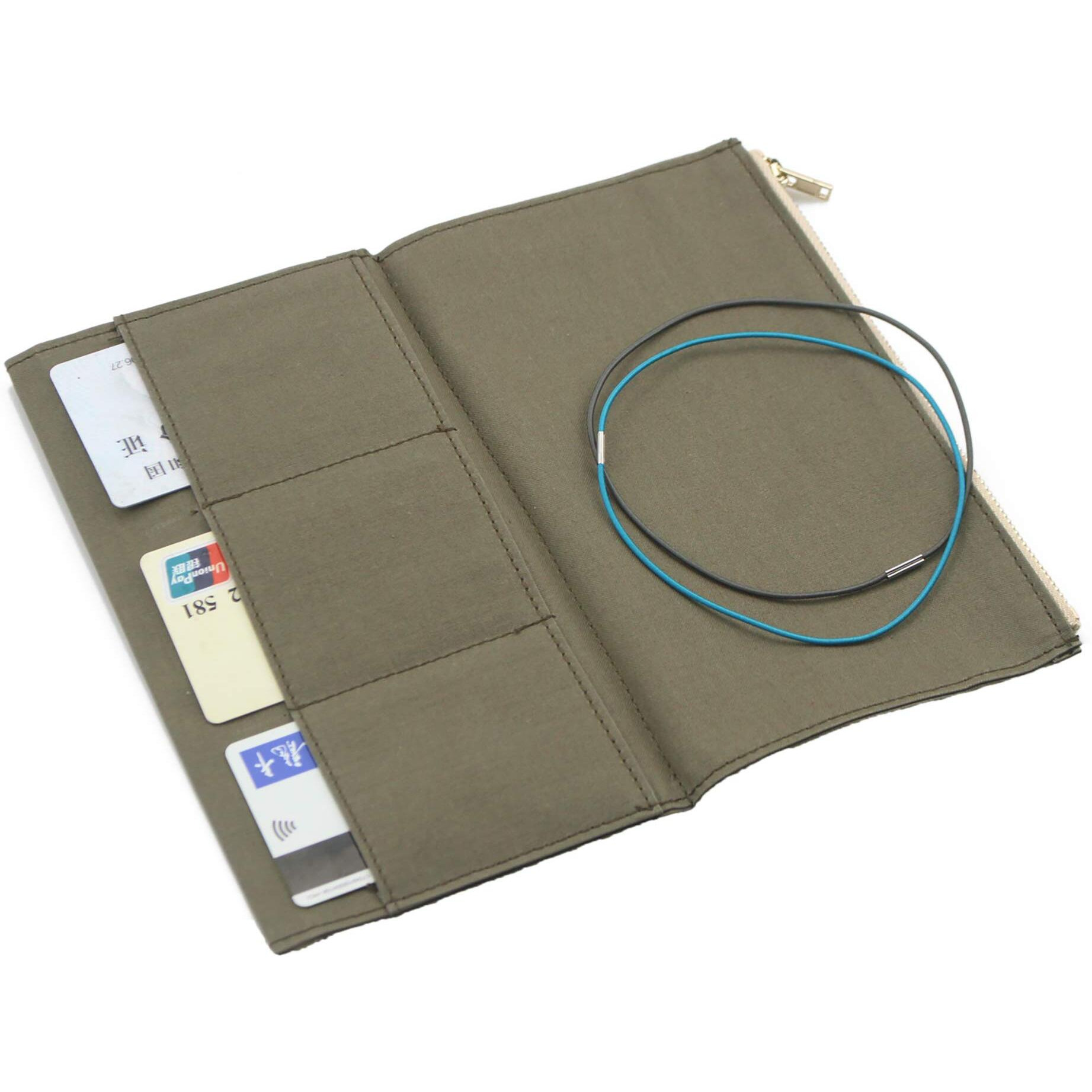 Dwpetzo Standard Travelers Notebook Wallet Insert Pocket With 2 Elastic Bands 1 Canvas Zipper Pouch Refill For Tn Accessories Kit Card Holder Storage Bag File Folder Stationery