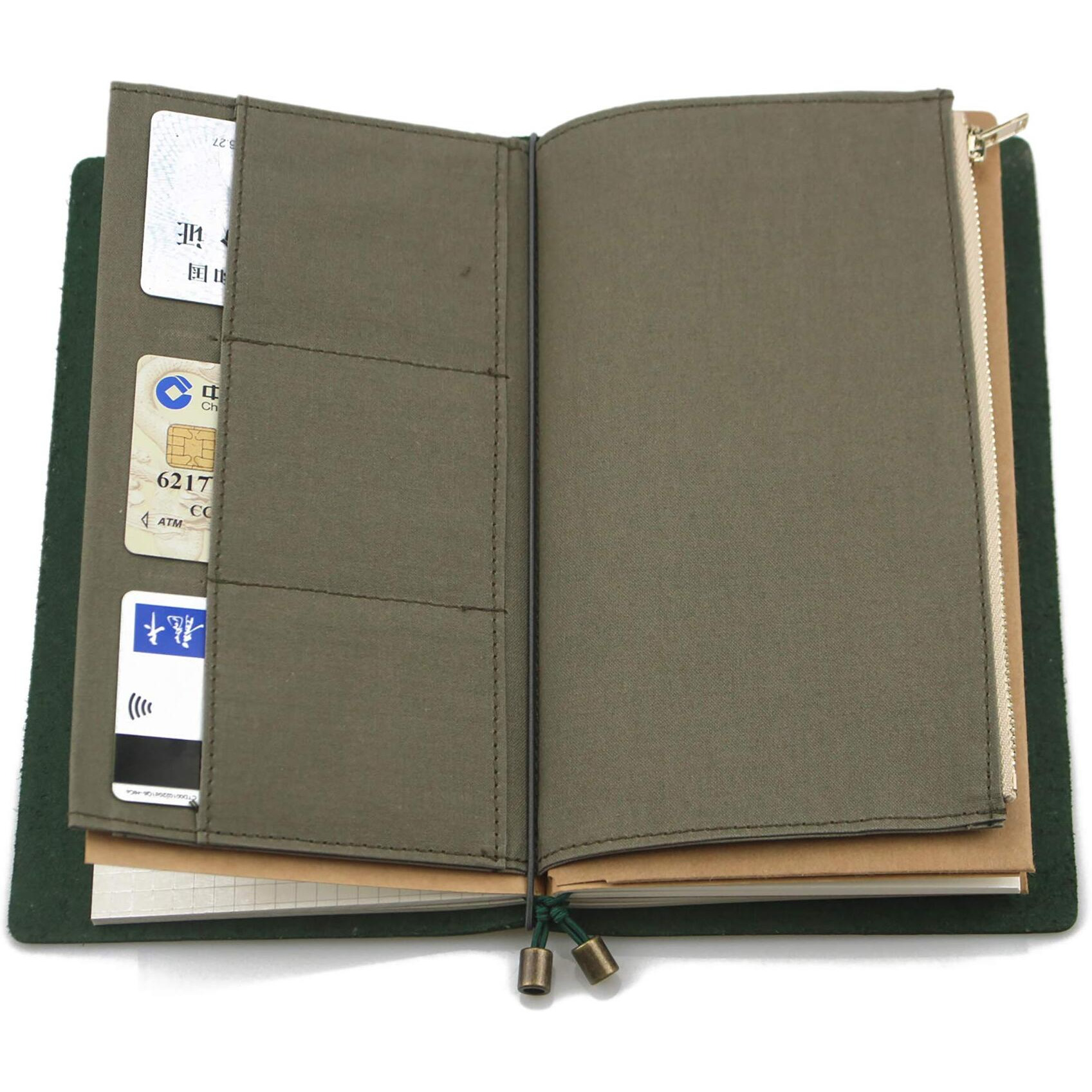 Dwpetzo Standard Travelers Notebook Wallet Insert Pocket With 2 Elastic Bands 1 Canvas Zipper Pouch Refill For Tn Accessories Kit Card Holder Storage Bag File Folder Stationery