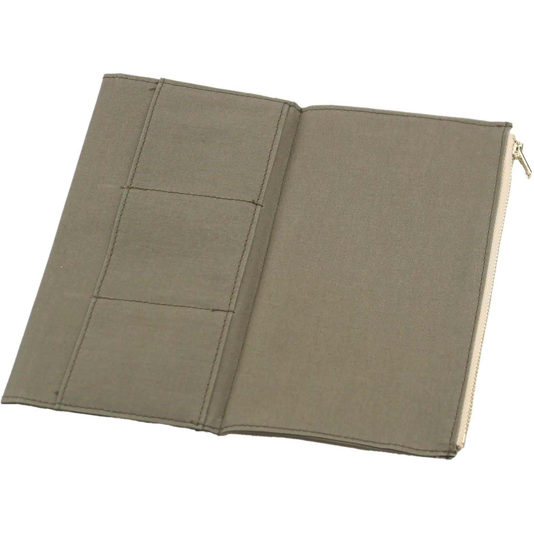 Dwpetzo Standard Travelers Notebook Wallet Insert Pocket With 2 Elastic Bands 1 Canvas Zipper Pouch Refill For Tn Accessories Kit Card Holder Storage Bag File Folder Stationery