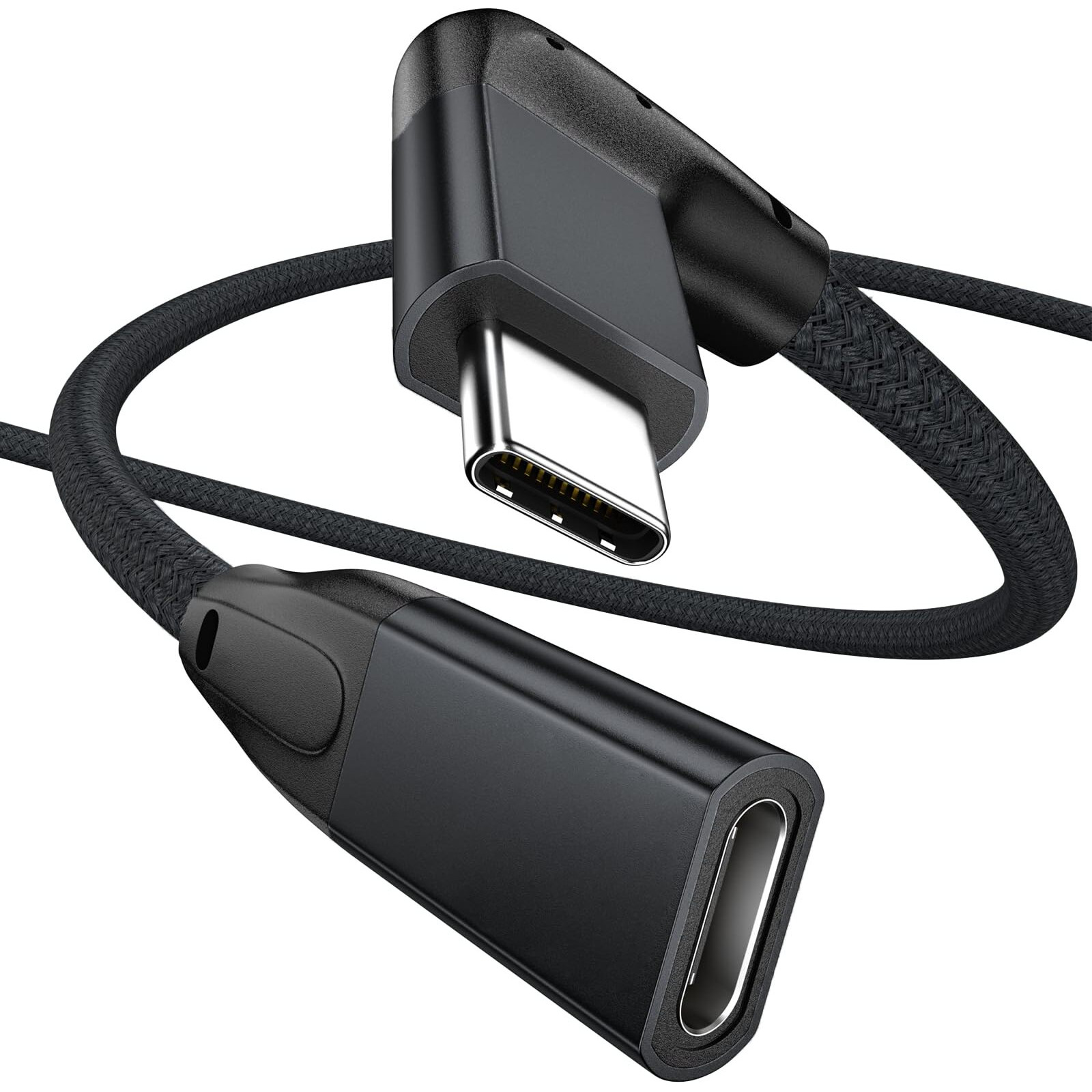 Usebean Right Angle Usb C Extension Cable 3.3Ft  90 Degree Usb-C 3.1 Gen 2 10Gbps Male To Female Type C 4K Video Extender Cord For Iphone 15 Macbook Pro/Air Ipad Pro  Switch Galaxy S24 S23 S22