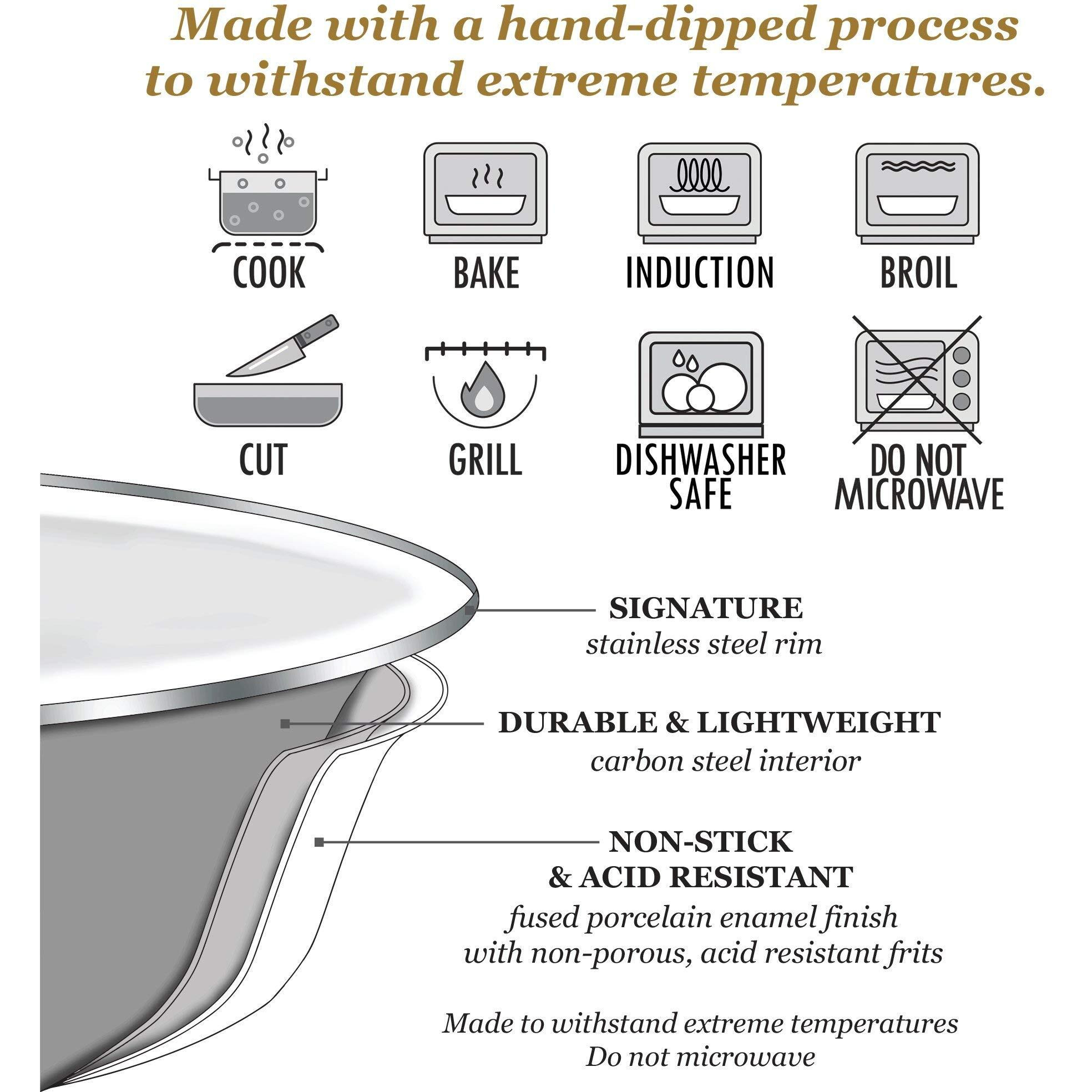 Golden Rabbit Enamelware - 5Qt Larger Colander (Cobalt Swirl)