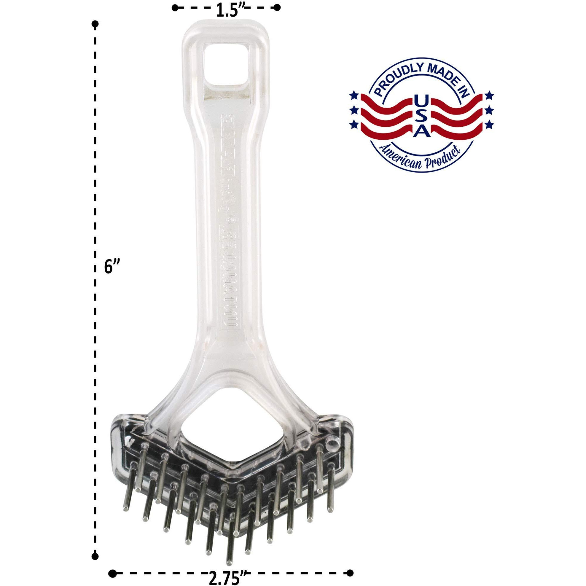 Mini-Rake V-Shape Double Row Rotating Teeth Demats And Grooms Dogs And Cats