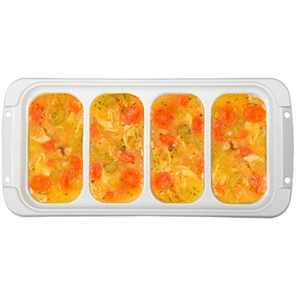 Prepworks Pks-725 Dishwasher Safe 1 Cup 4 Serving Leftover Soup & Food Storage Freezer Pod Tray With Silicone Lid  Blue & White