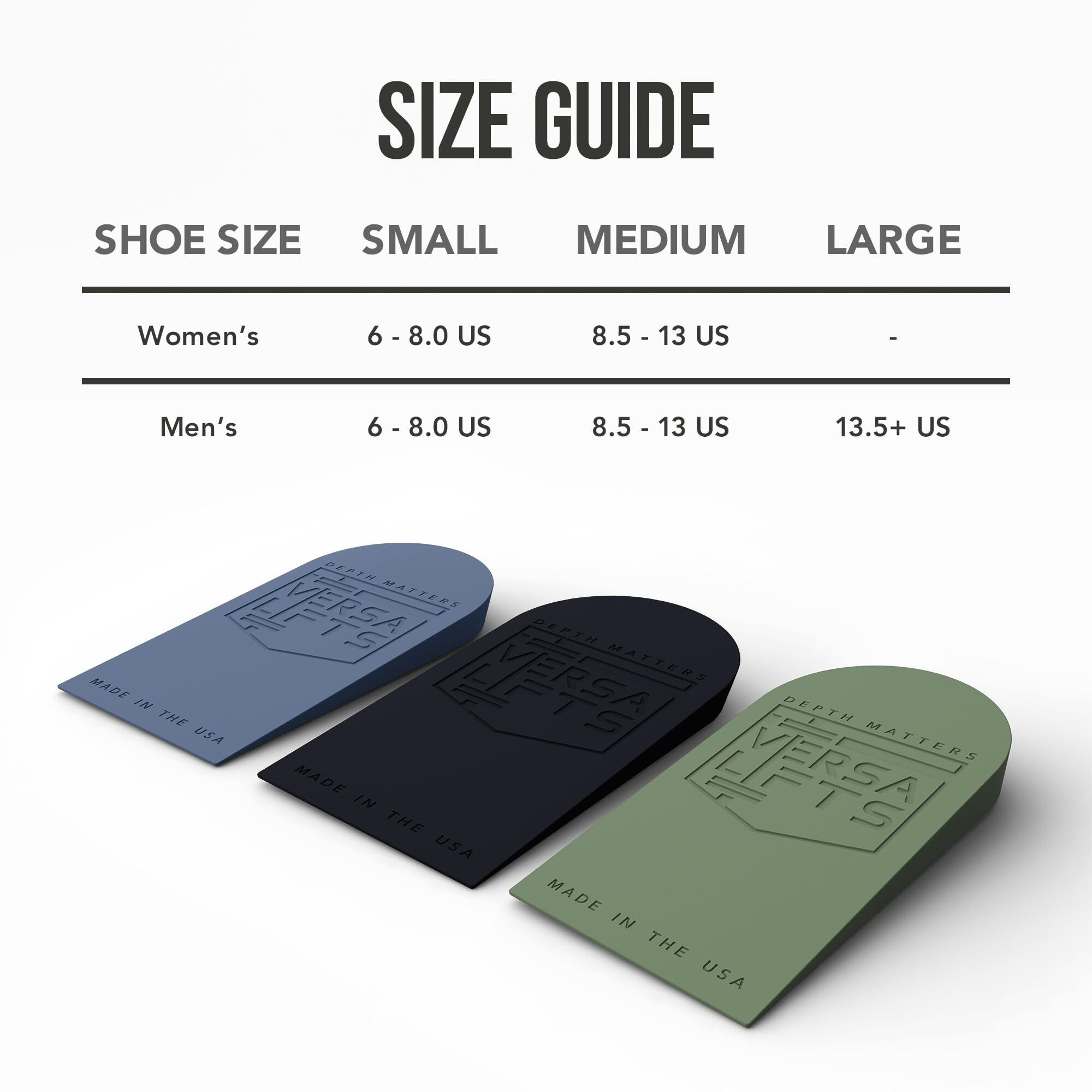 Versalifts V2 Strength Heel Lift Inserts (Pair) (Small) - Ideal For Bodybuilding  Olympic Lifting  Squats  Leg Press