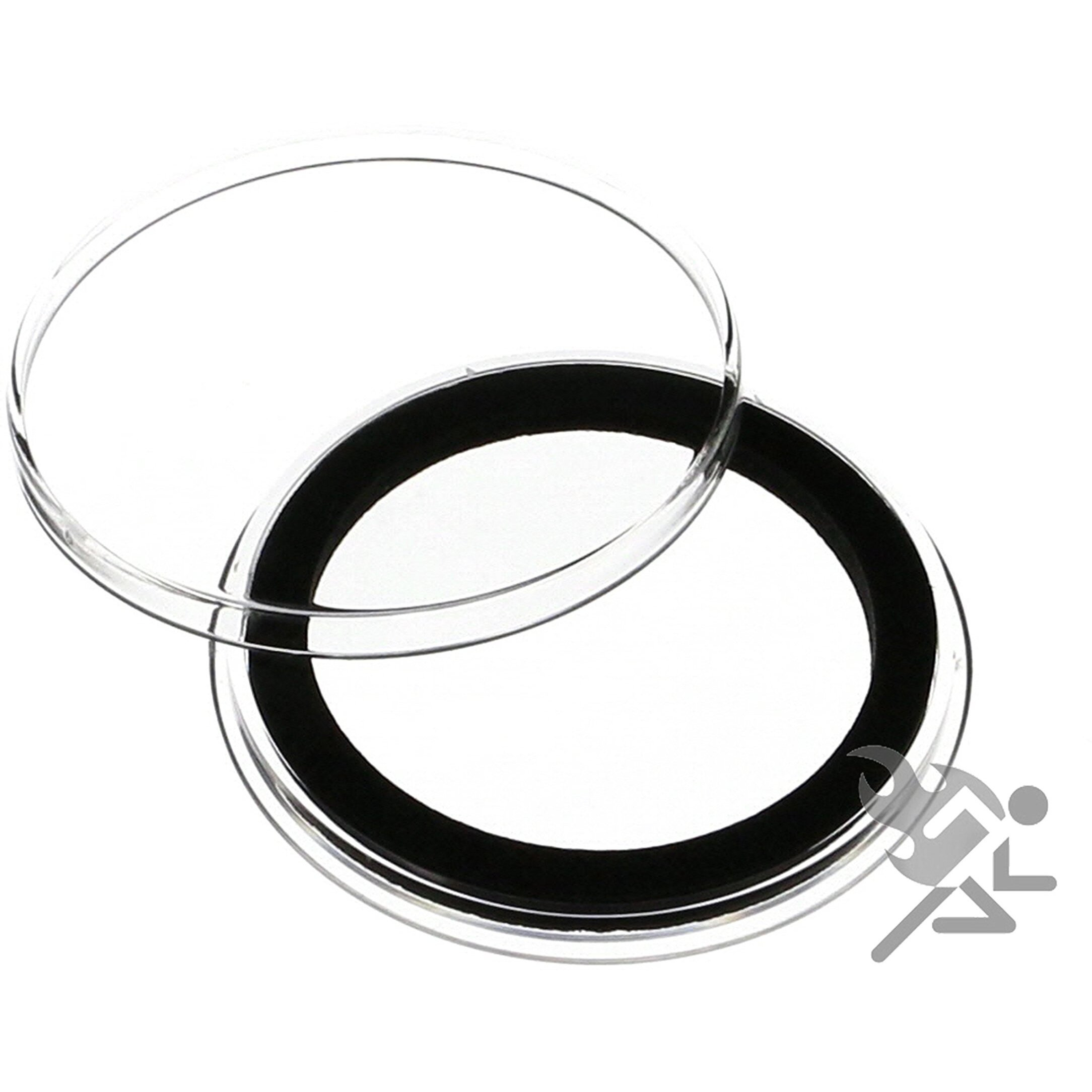 Red Capsule Tube & 20 Air-Tite 38Mm Black Ring Coin Holder Capsules For American Silver Dollars And 1Oz Silver Commemoratives By Onfireguy