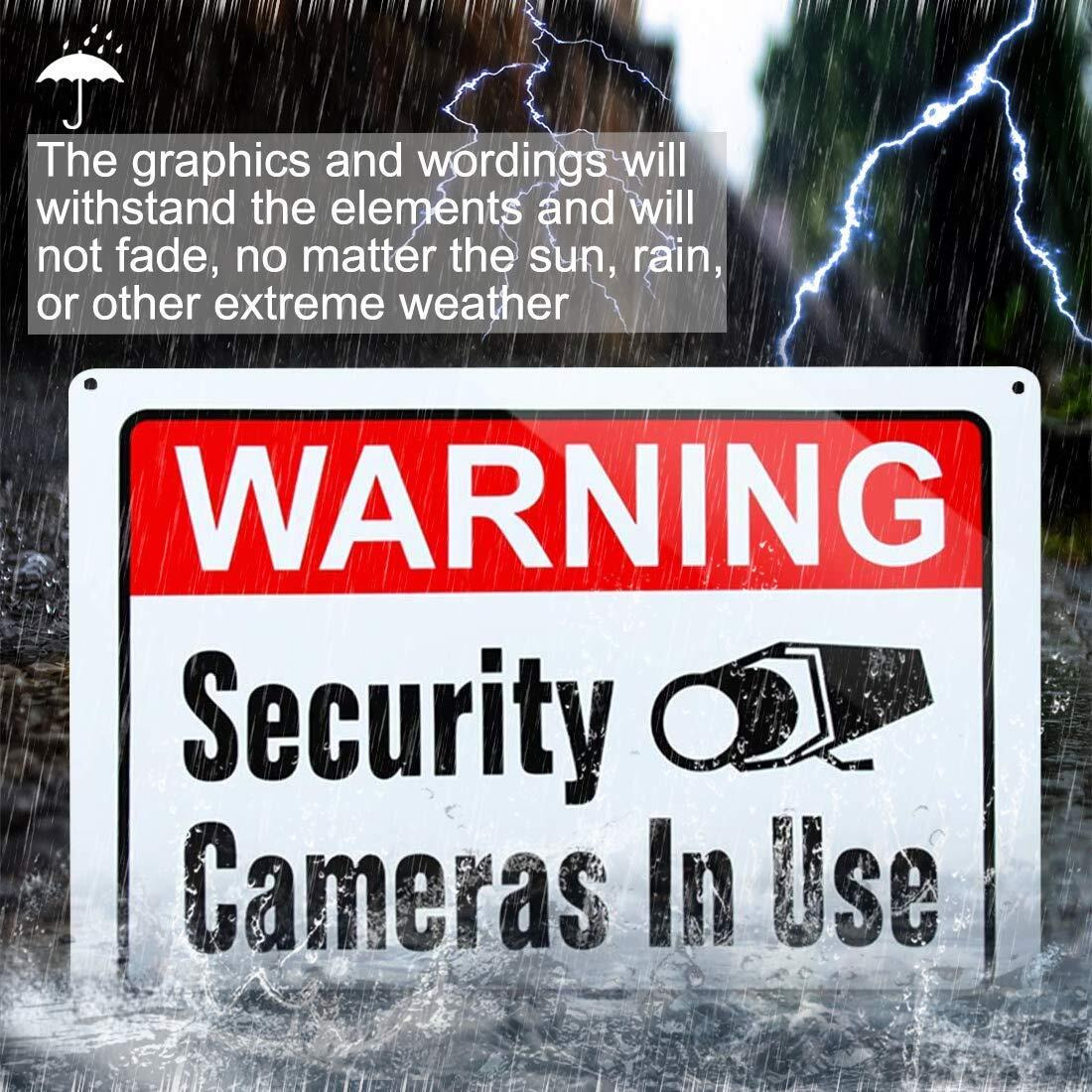 Large Warning Video Surveillance In Use Sign Security Cameras In Use Sign Large 10X14 Inch Aluminum Uv Ink Printed For House And Business (2-Pack)