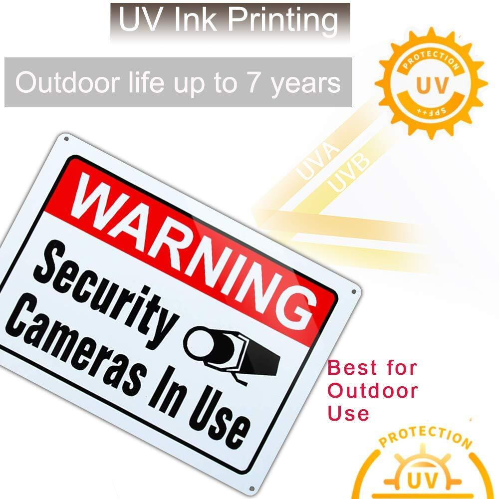 Large Warning Video Surveillance In Use Sign Security Cameras In Use Sign Large 10X14 Inch Aluminum Uv Ink Printed For House And Business (2-Pack)