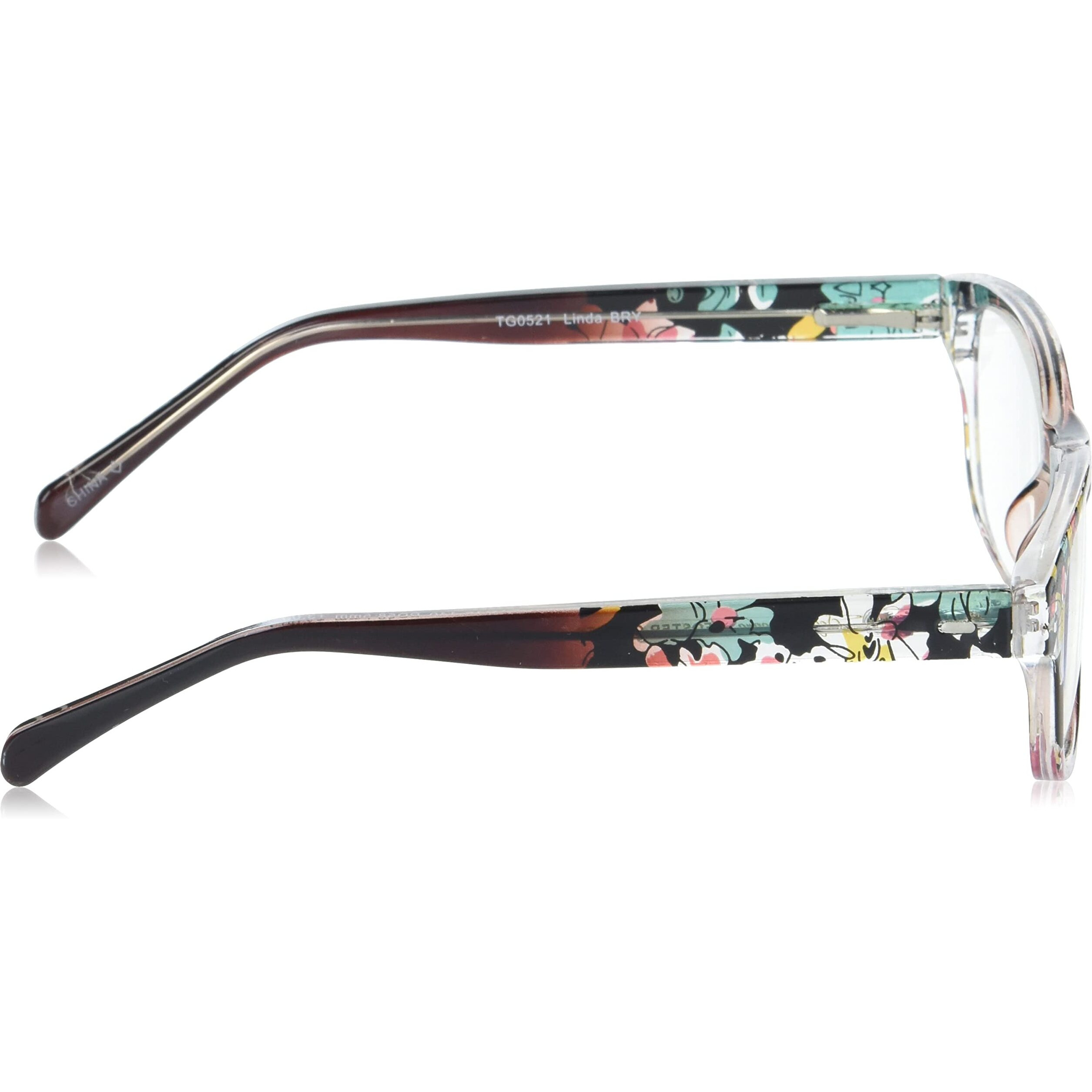 Sofia Vergara X Foster Grant Women's Linda Reading Glasses Square  Crystal Berry Floral  52 Mm + 2.5