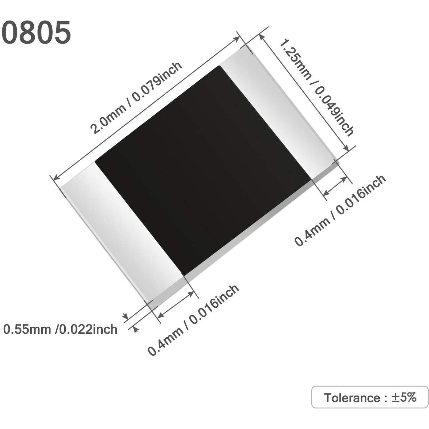 Chanzon 1200Pcs 0805 Smd Resistor Kit 0-10M O Ohm 60 Values (Each Value 20Pcs) 1/8W 0.125W 1% Tolerance Thick Film 0-10Mr Smt Chip Resistors Rohs Certificated