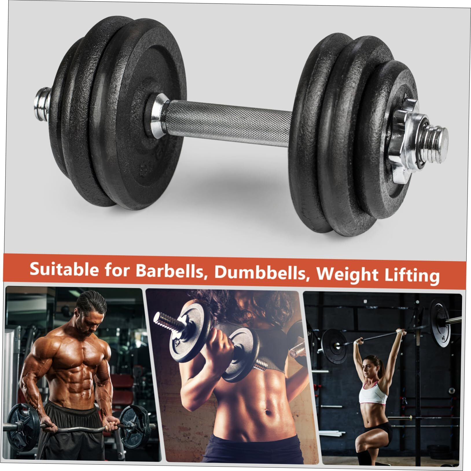 Garneck 2Pcs Standard Barbell Spin-Lock Collars Screw Clamps Anti-Slip Spin-Lock Collars For Weight Lifting 1 Inch(Silver) (2Pcs)