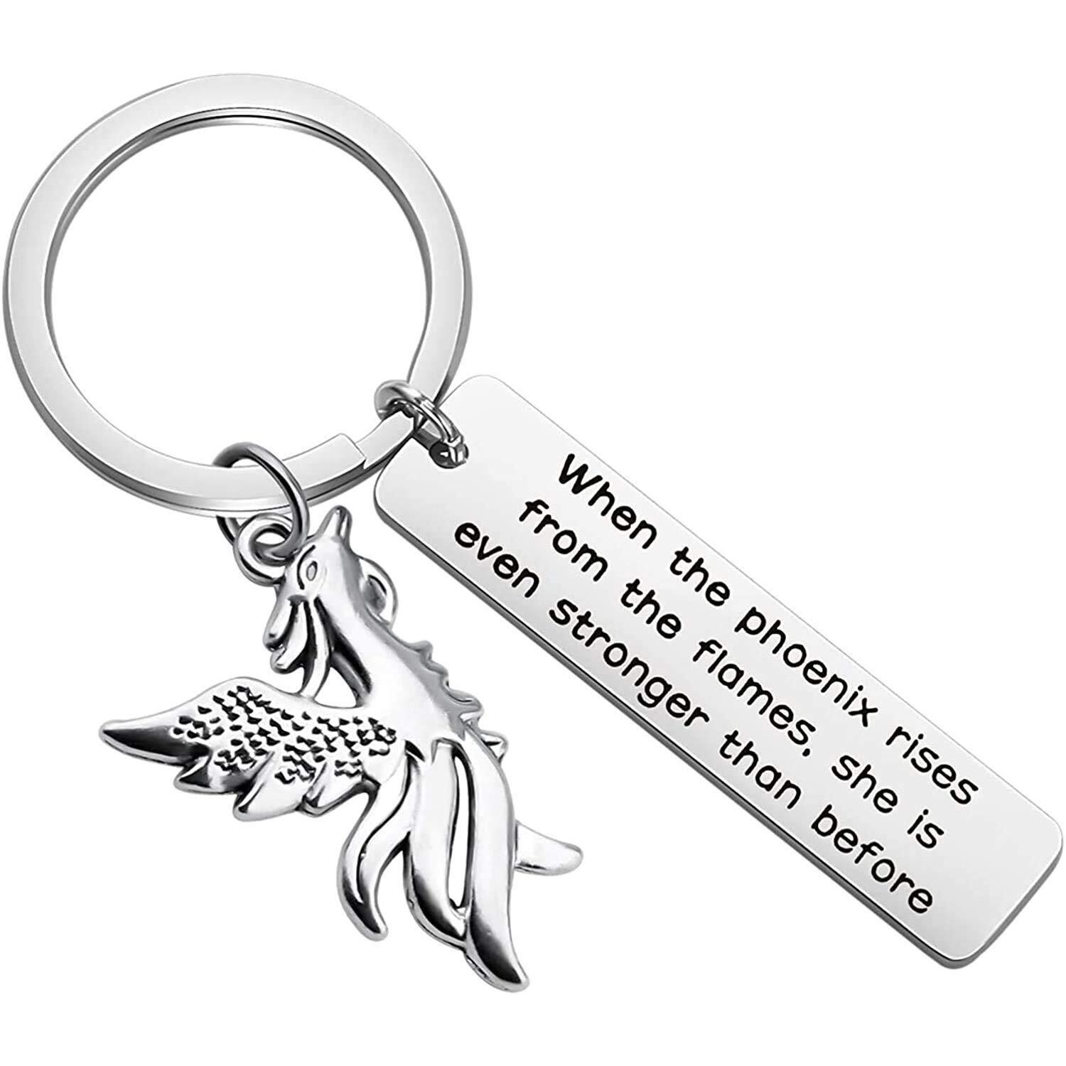 Cyting Phoenix Inspirational Quote Keychain Phoenix Jewelry Motivational Gift