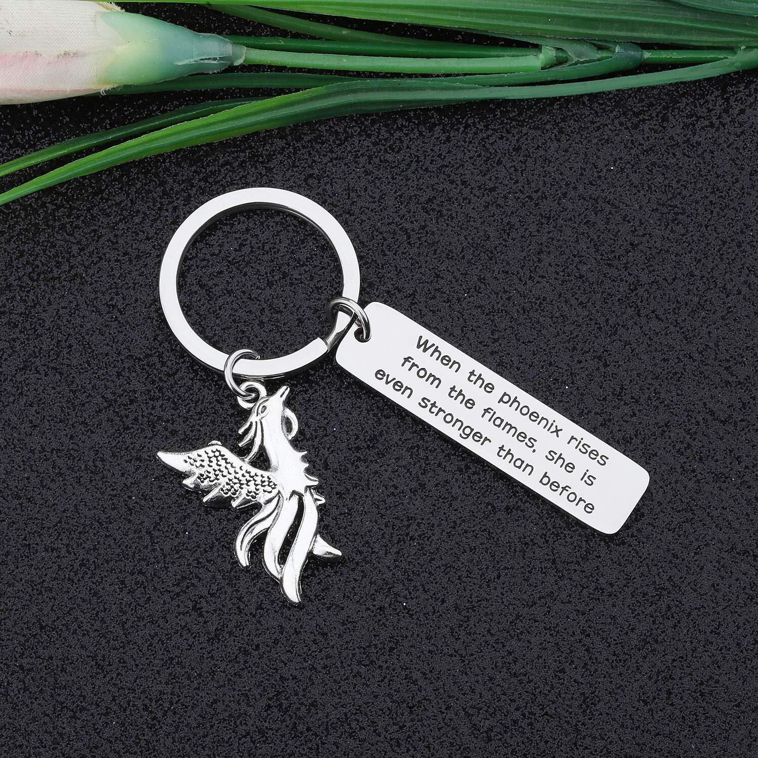 Cyting Phoenix Inspirational Quote Keychain Phoenix Jewelry Motivational Gift