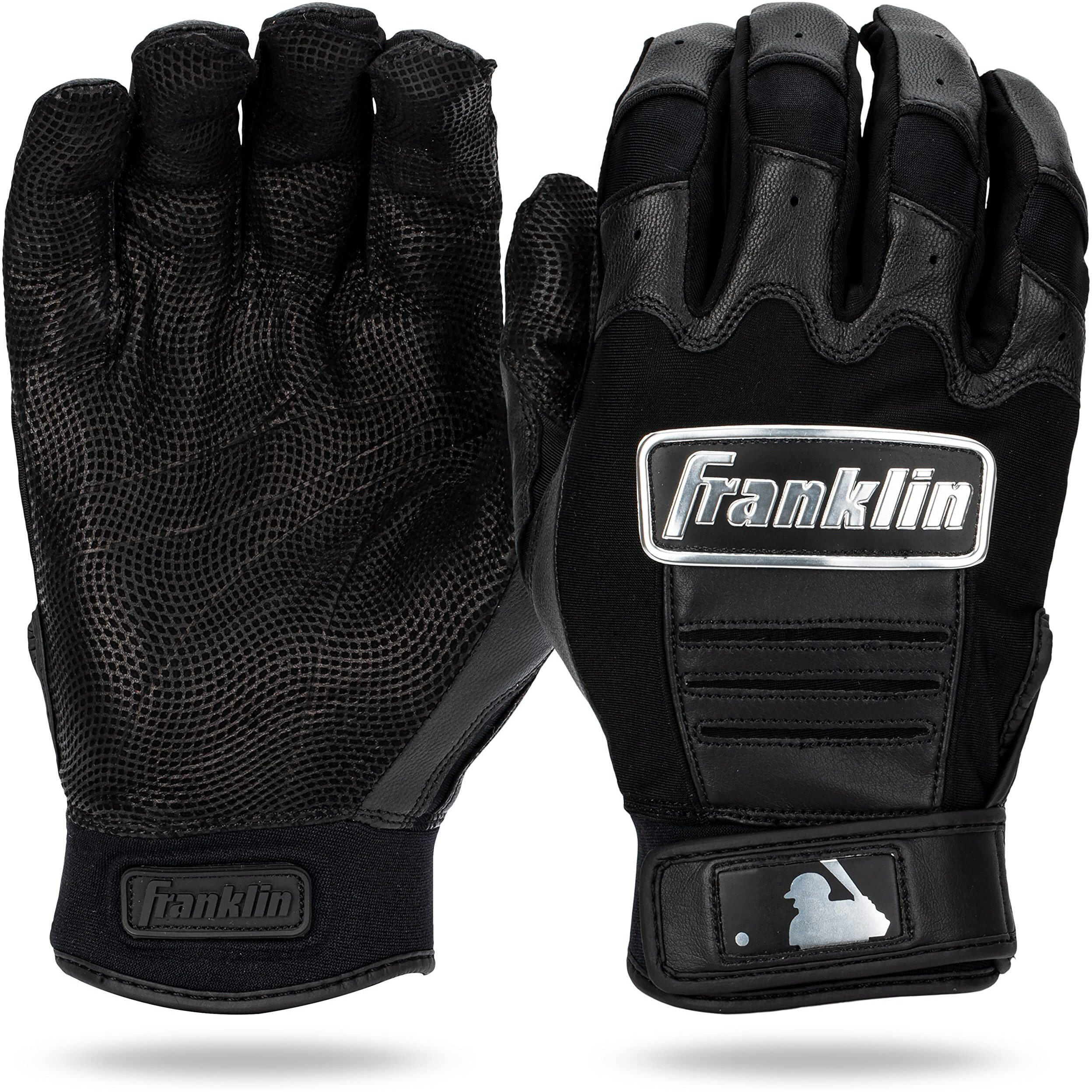 Franklin Sports Mlb Cfx Pro Baseball Batting Gloves - Chrome Black - Adult Large