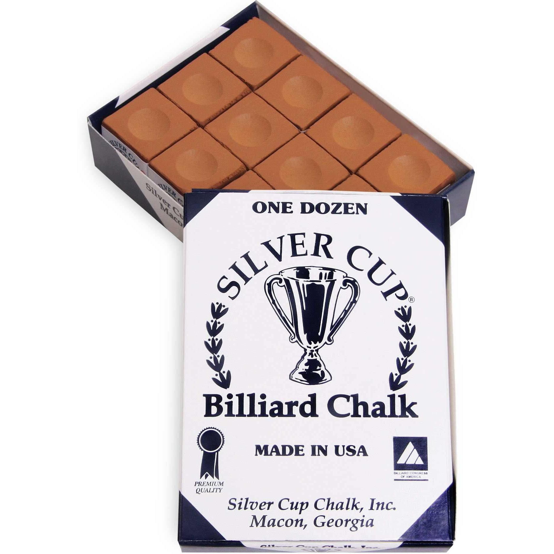 Silver Cup Billiard Chalk - One Dozen (Copper)