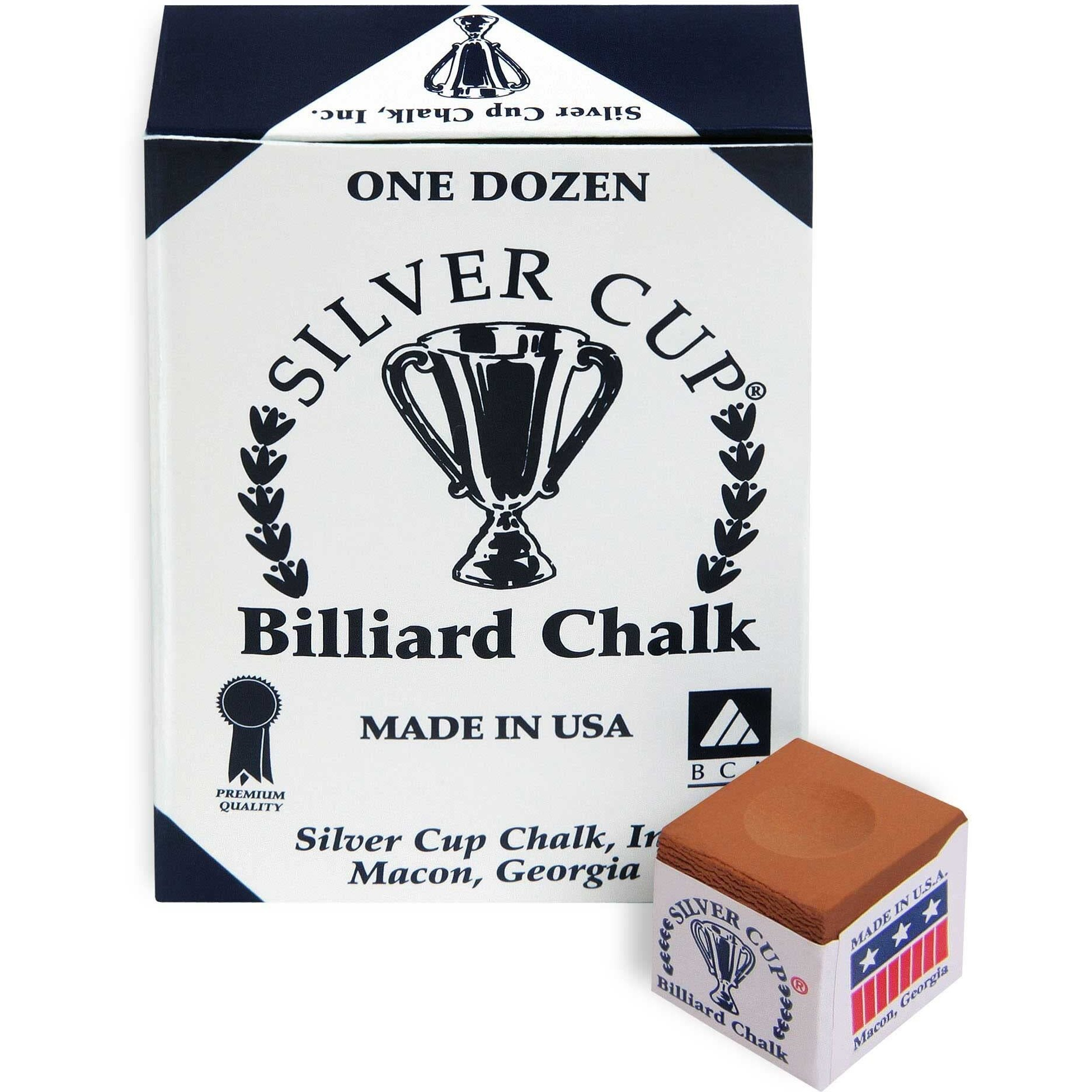 Silver Cup Billiard Chalk - One Dozen (Copper)