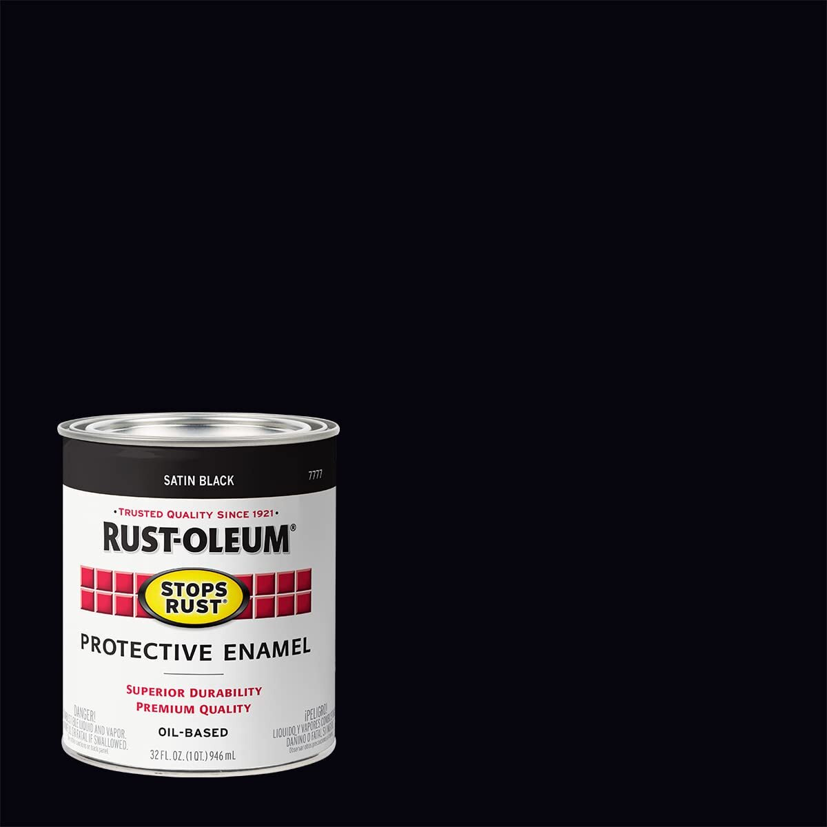 Rust-Oleum 7777502-2Pk Stops Rust Brush On Paint  1 Quarts (Pack Of 2)  Satin Black