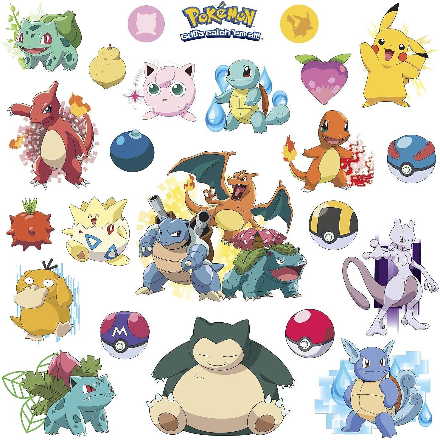 Roommates Rmk2535Scs Pokemon Iconic Peel And Stick Wall Decals