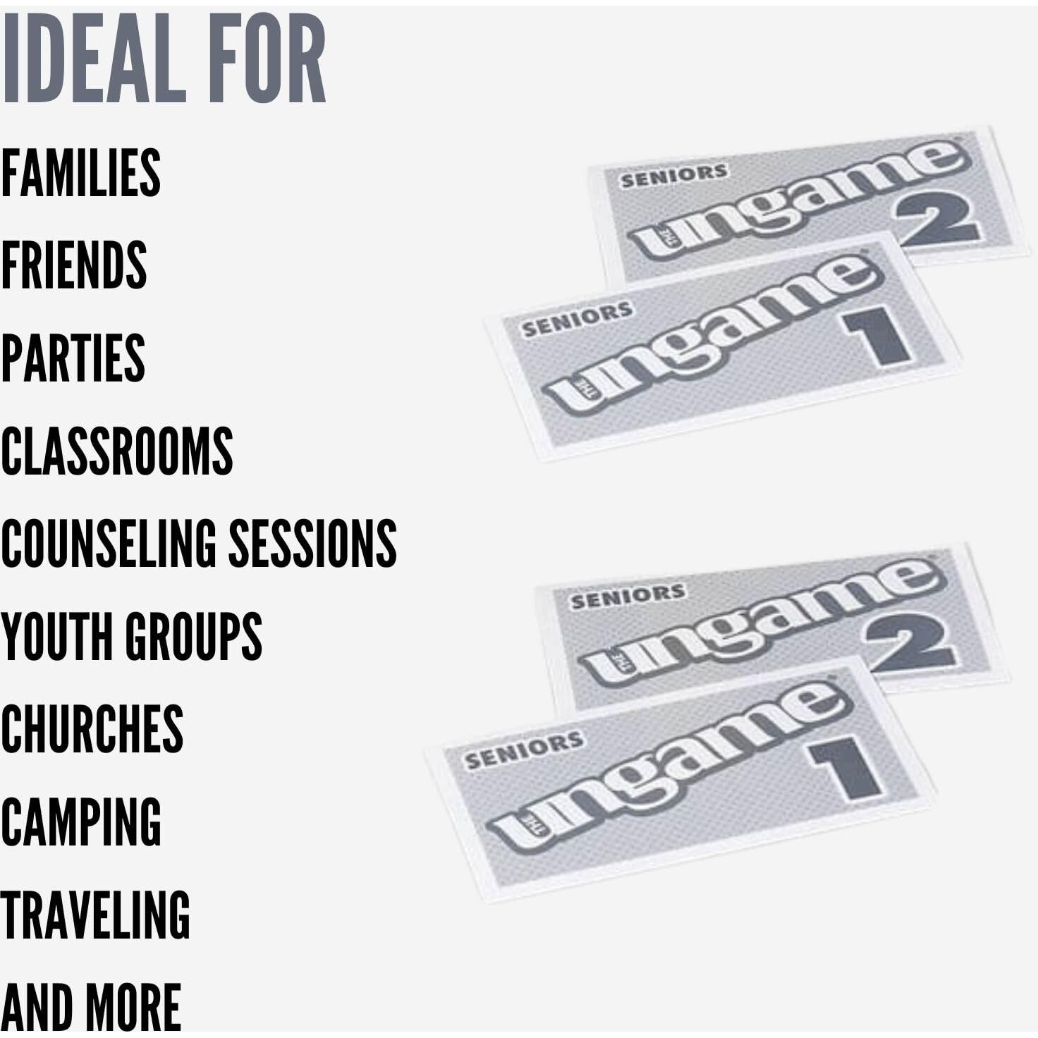 Pocket Ungame - Seniors Edition - Non-Competitive Card Game For Seniors To Discuss  Share Values & Self Express - Take A Walk Down Memory Lane - Age 55+