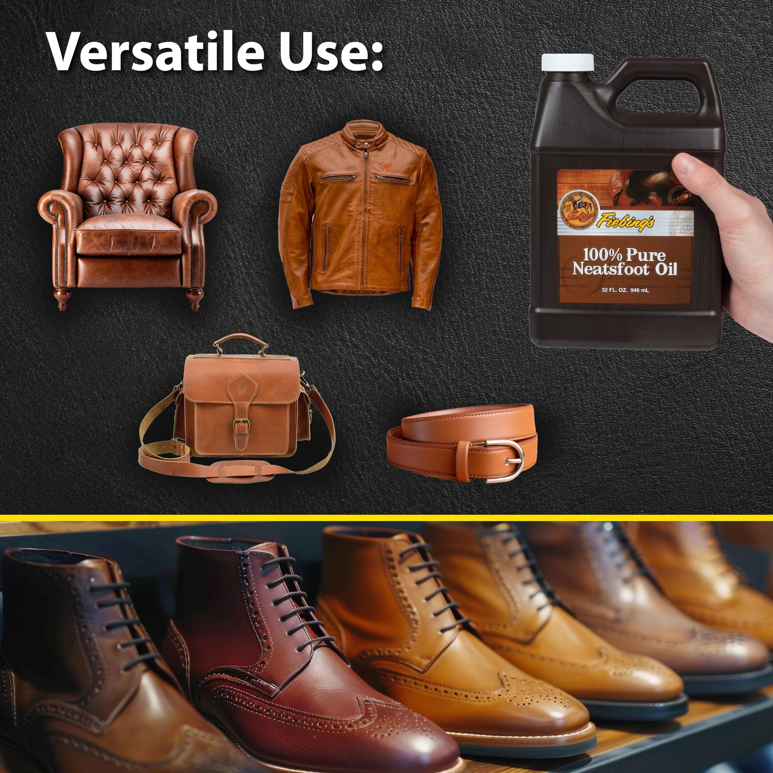 Fiebing's 100% Pure Neatsfoot Oil  32 Oz. - Natural Leather Preservative