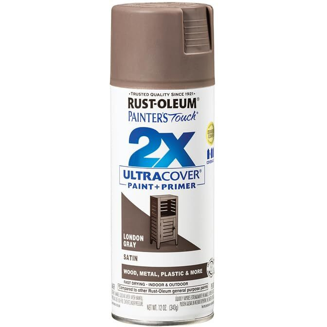 Rust-Oleum 249857-6Pk Painter 's Touch 2X Ultra Cover Spray Paint  12 Oz  Satin London Gray  6 Pack