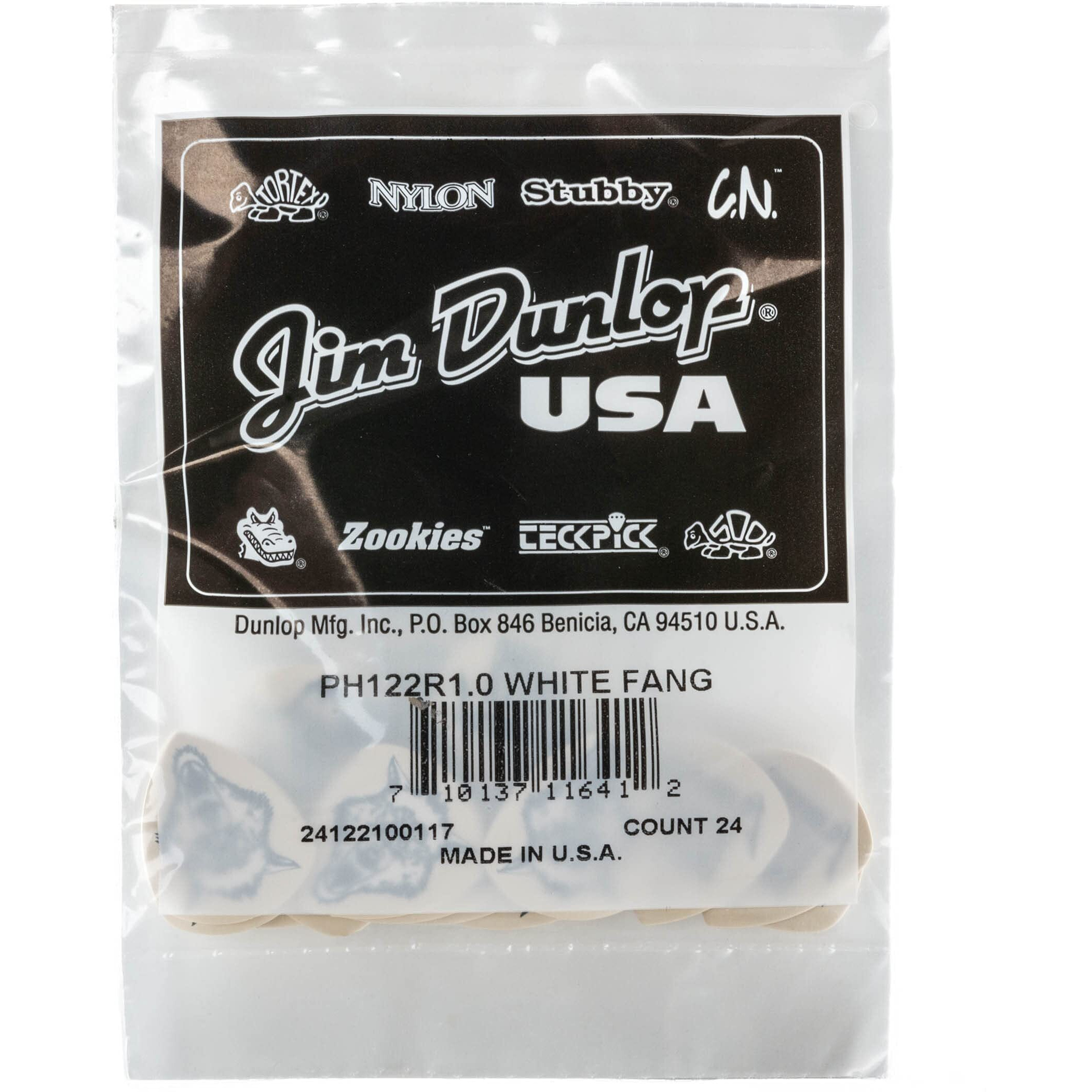 Jim Dunlop White Fang 1.0Mm Guitar Picks (Ph122R1.00)