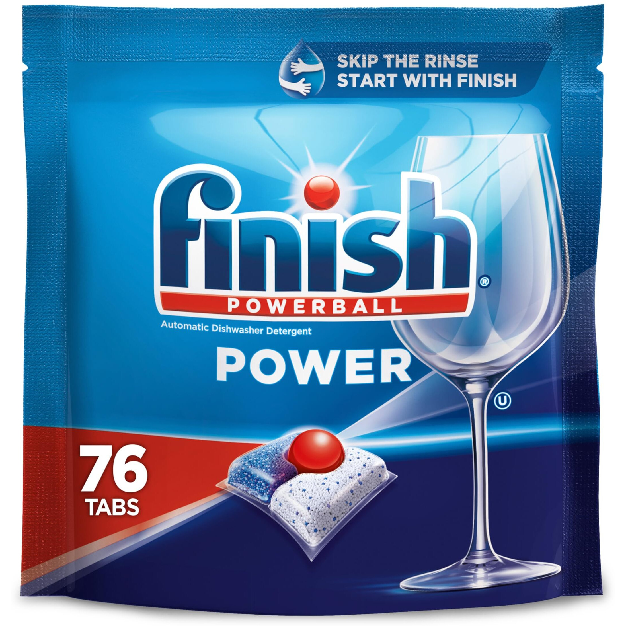 Finish Power Dishwasher Pod  No Pre-Rinse Dishwasher Detergent  Dishwasher Tabs For Deep Clean & Shine With Degreasing Power  76 Count