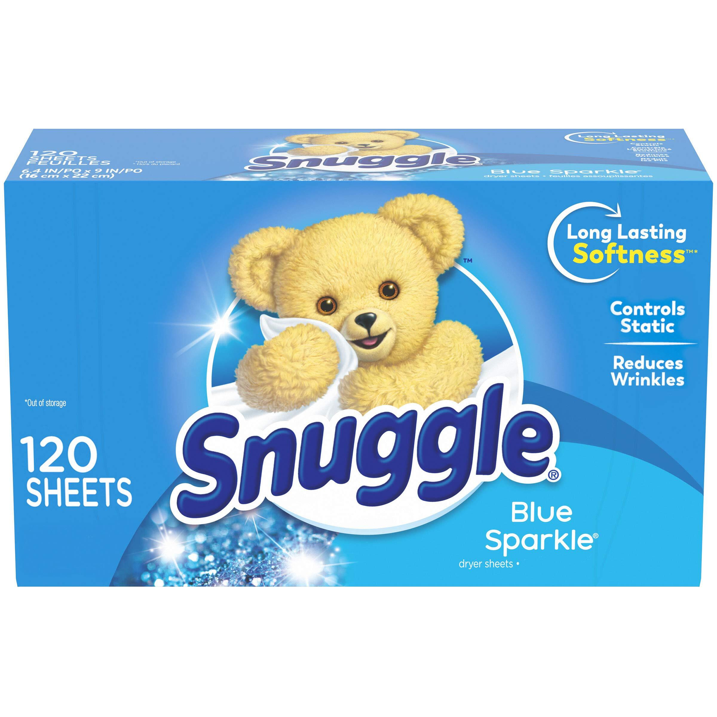 Snuggle Blue Sparkle Fabric Softener Dryer Sheets  120 Count