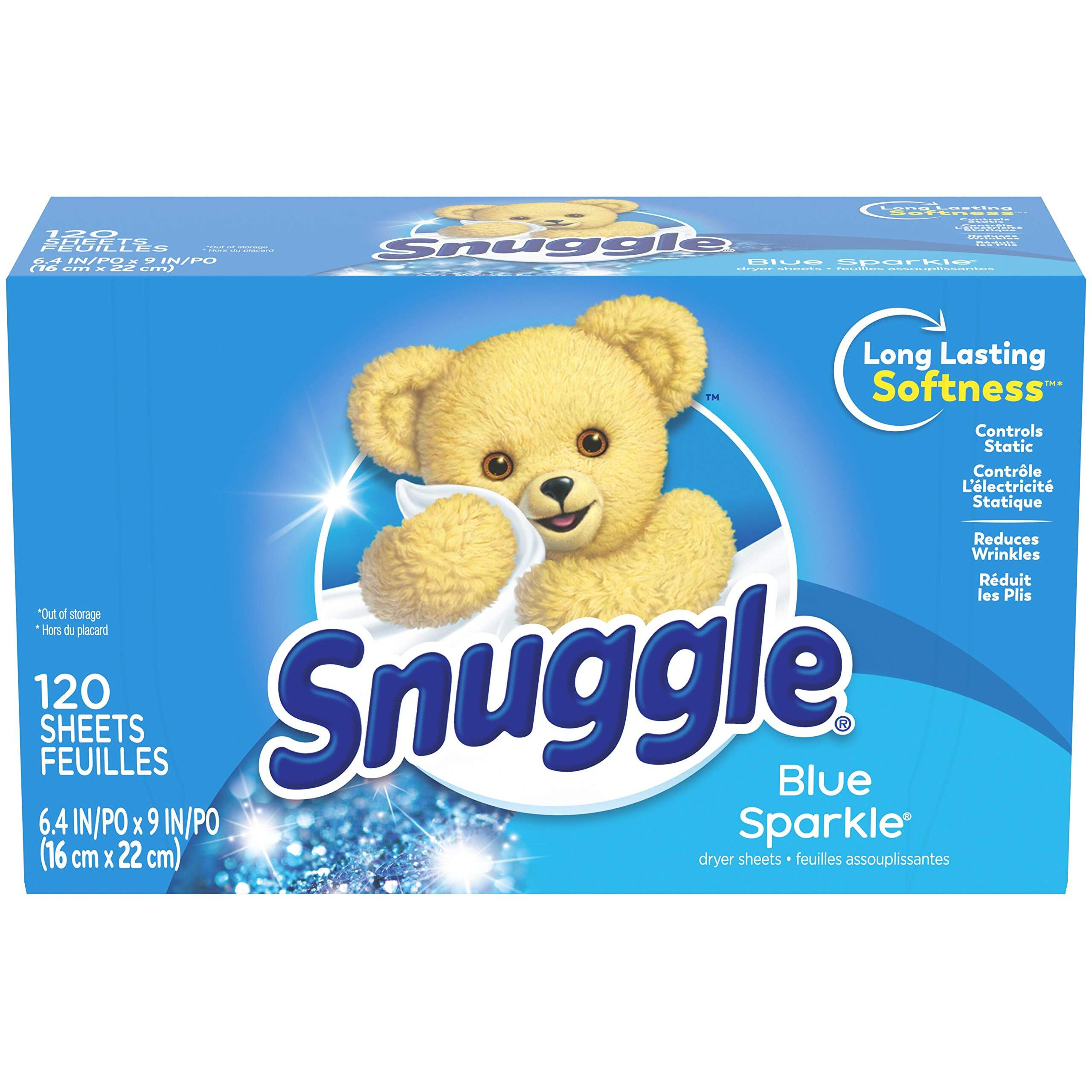 Snuggle Blue Sparkle Fabric Softener Dryer Sheets  120 Count