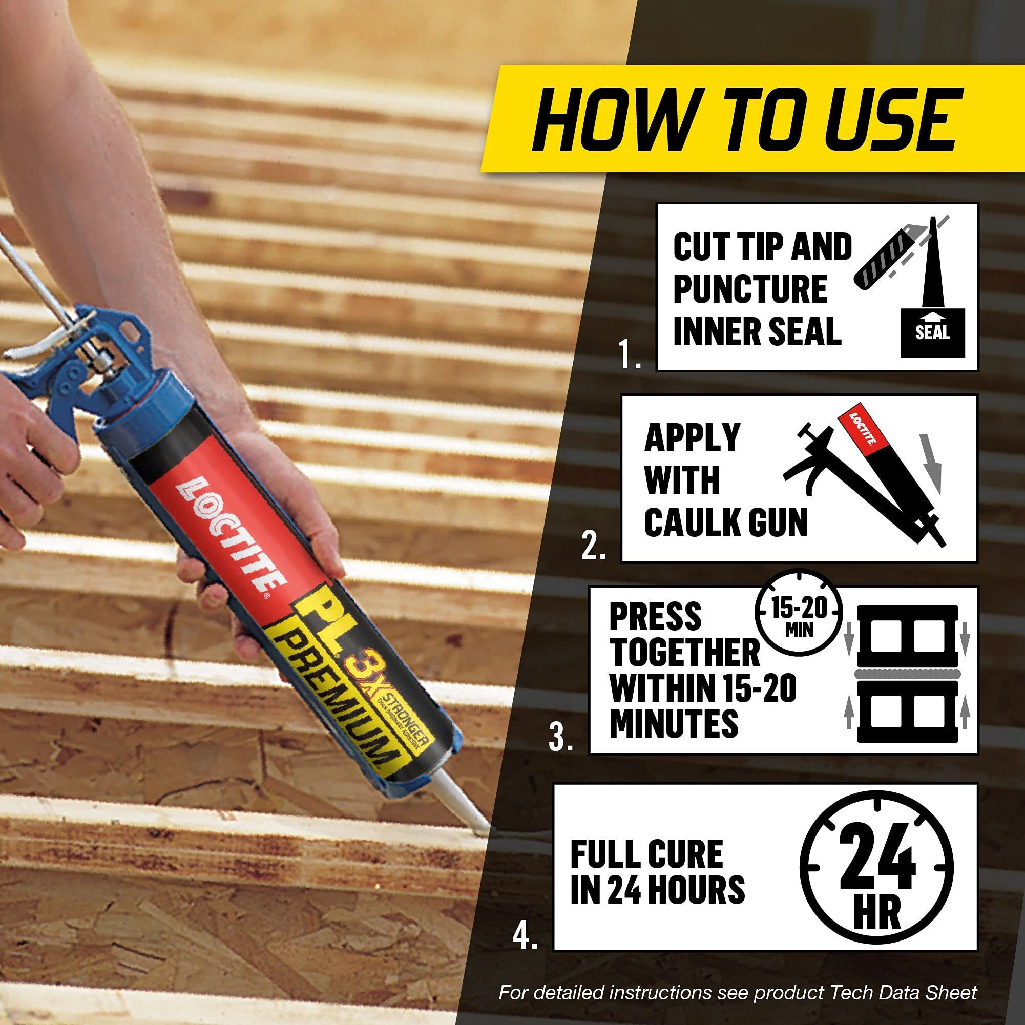 Loctite Pl Premium Polyurethane Construction Adhesive  Versatile Construction Glue For Wood  Concrete  Metal & More - 28 Fl Oz Cartridge  Pack Of 1