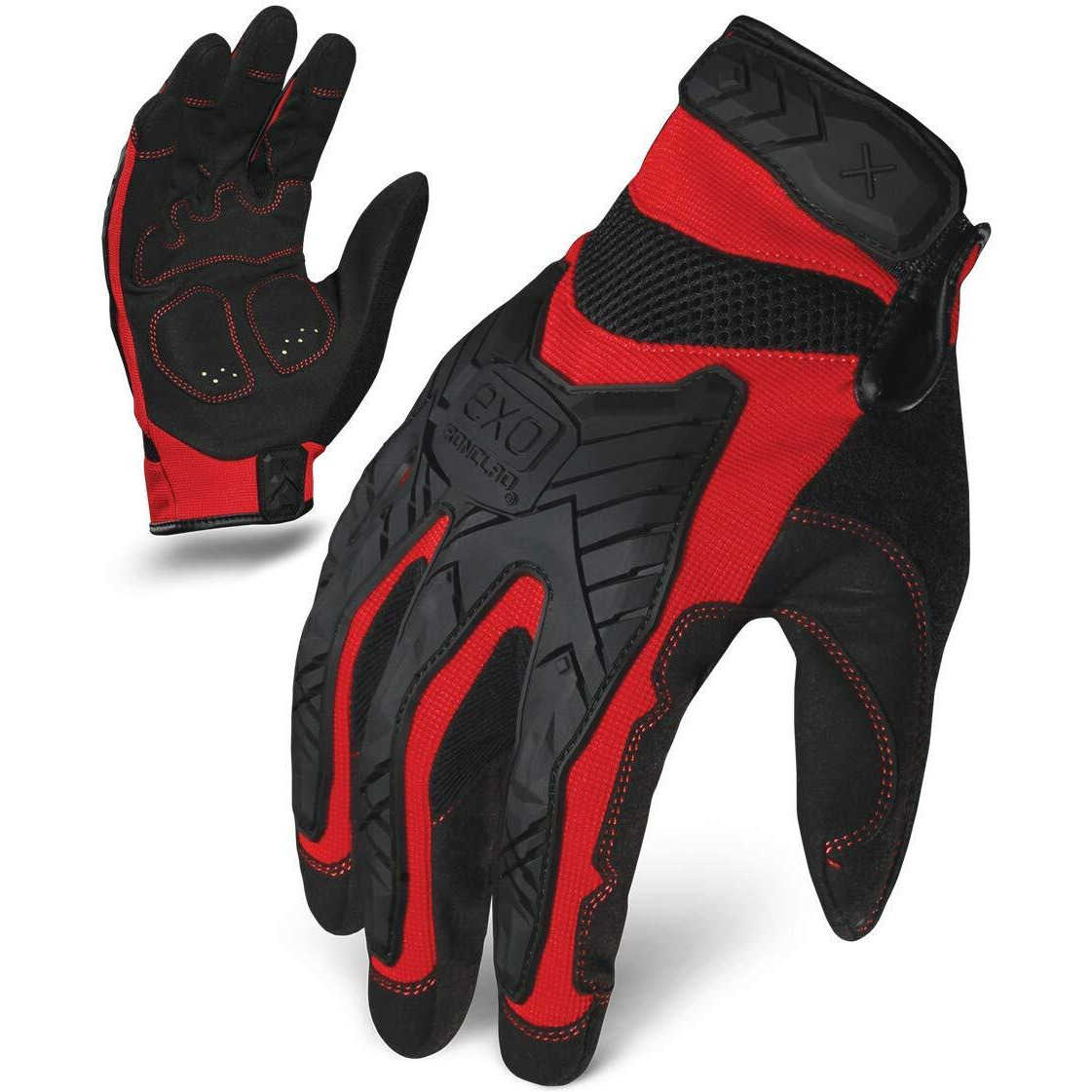 Ironclad Exo Motor Impact Glove Work Gloves  Tpr Impact Protection  (1 Pair)  Exo2-Migr-04-L Black & Red