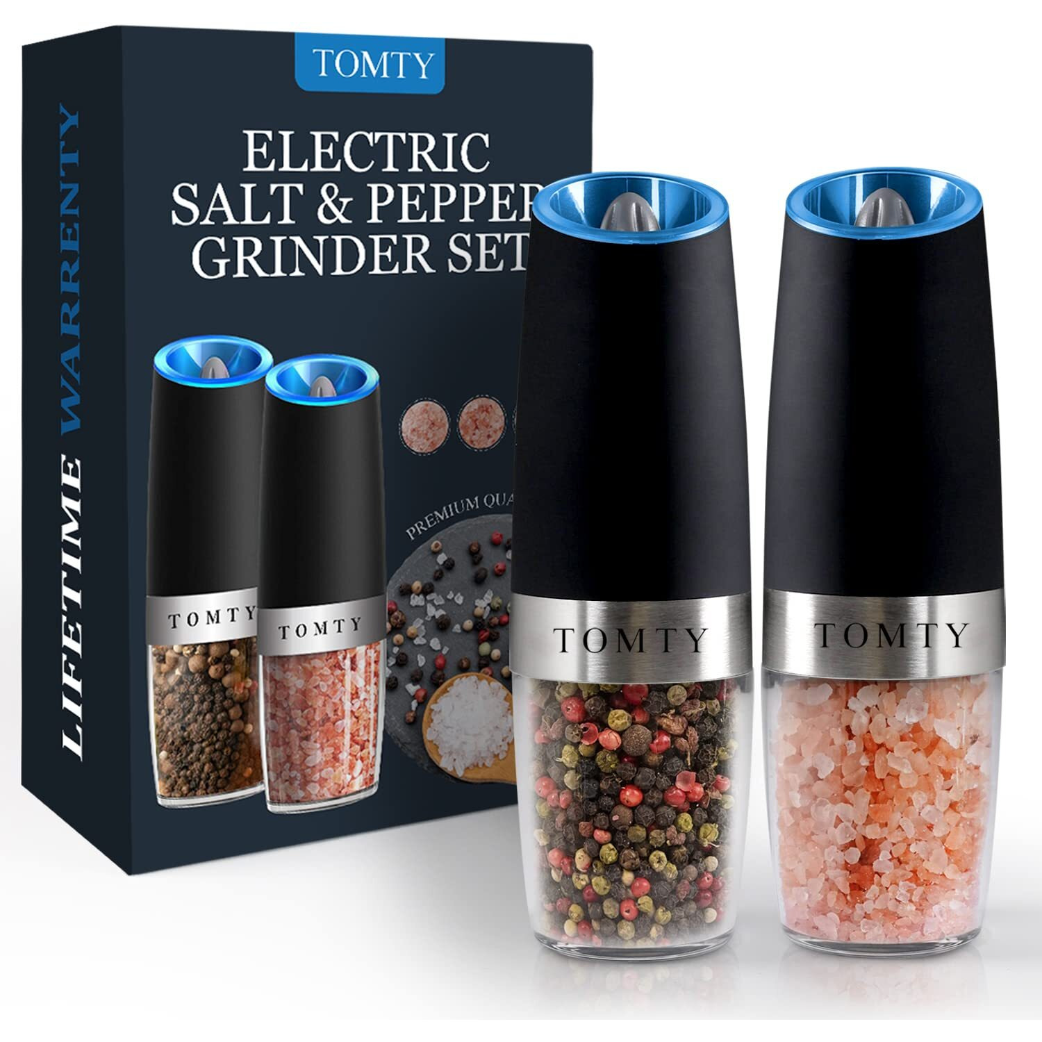 Gravity Electric Salt And Pepper Grinder Set White Elephant Gifts For Women Who Have Everything Grilling Men Kitchen Gadgets Housewarming Holiday Cooking Adults Idea Battery Operated Shakers Automatic