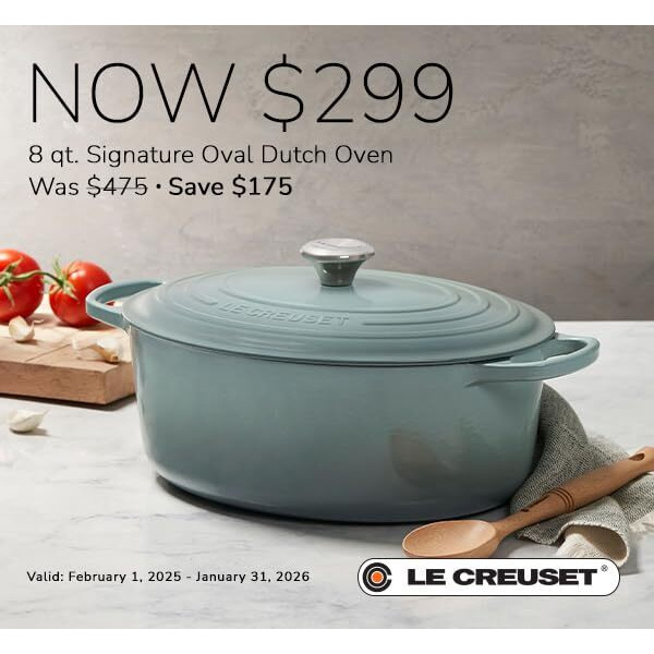 Le Creuset Enameled Cast Iron Signature Oval Dutch Oven  8 Qt.  Artichaut